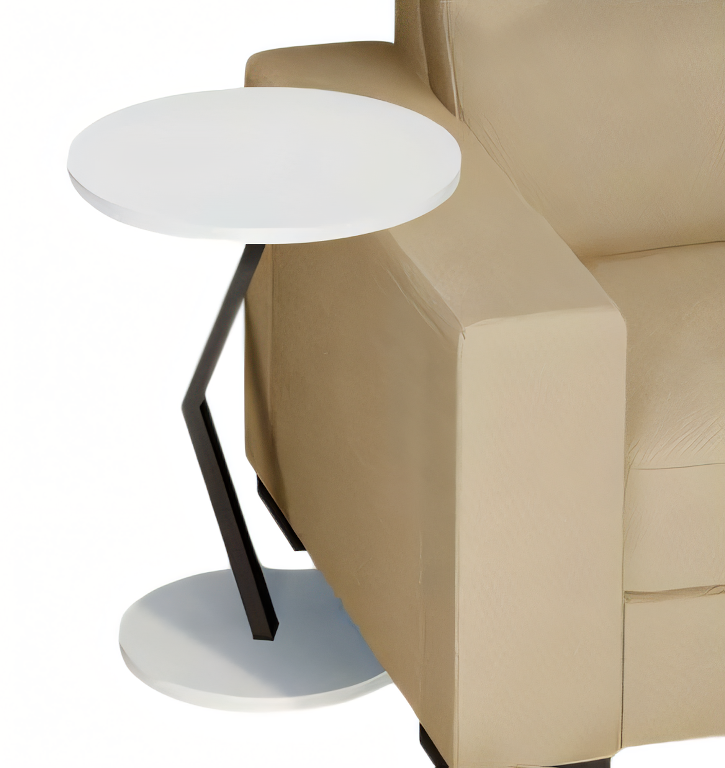 Beistelltisch aus Holz in Weiß modern stilvoll