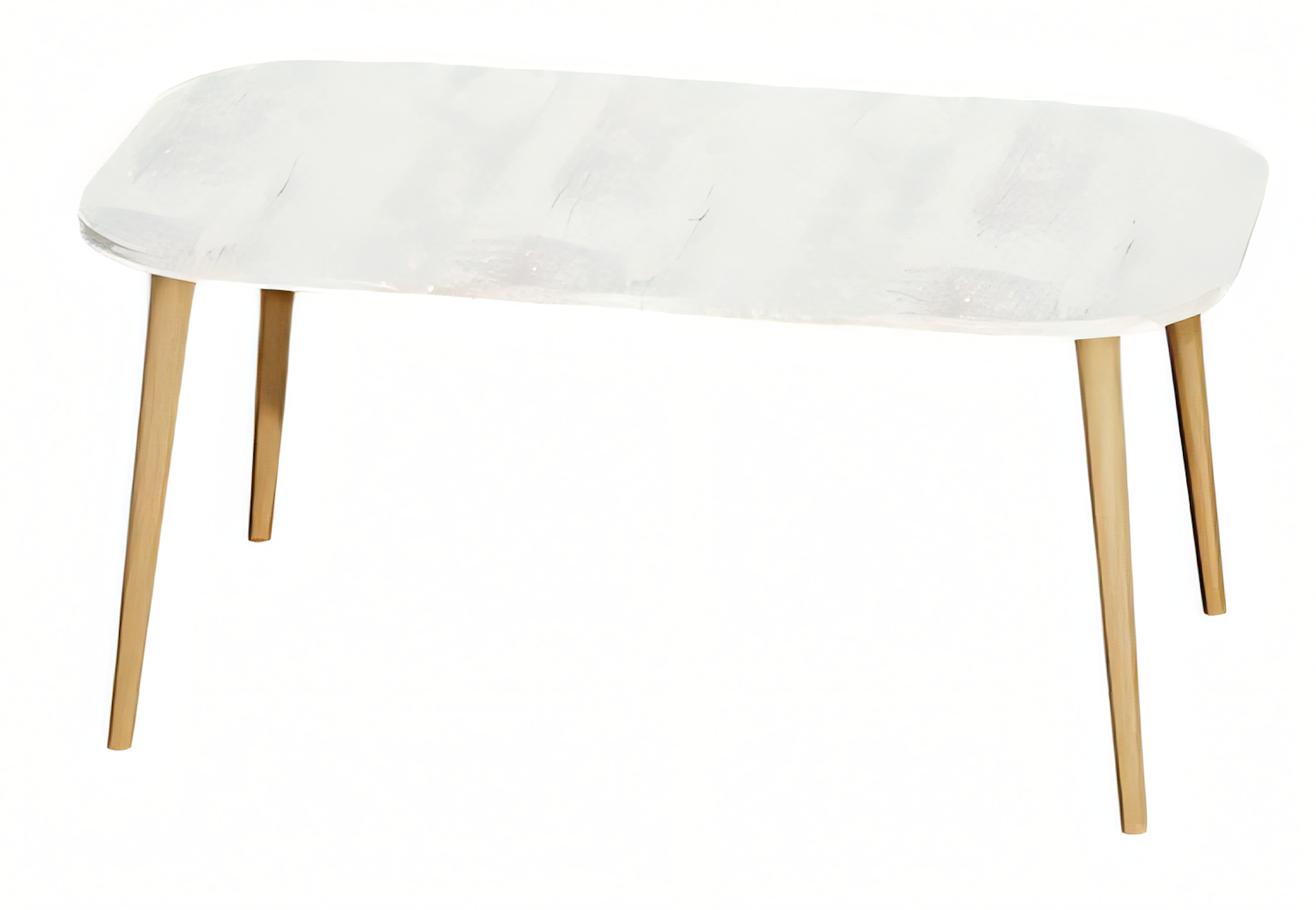 Eleganter weißer Couchtisch aus Holz im minimalistischen Design