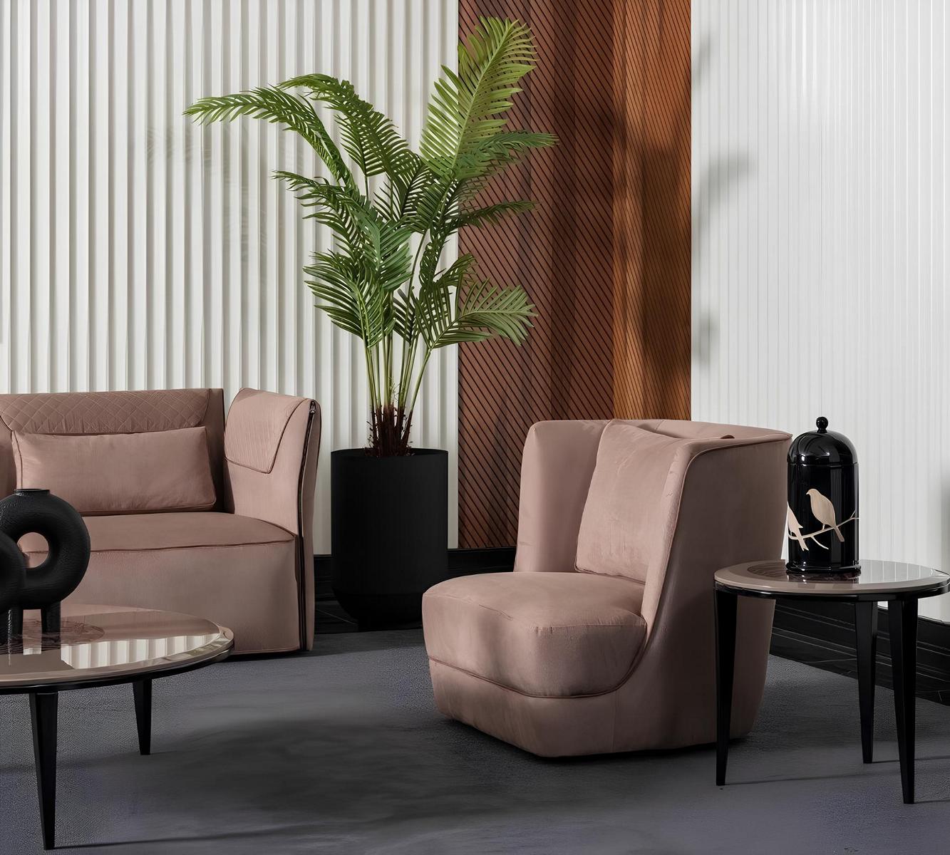 Beiger Textil-Sessel im modernen Stil