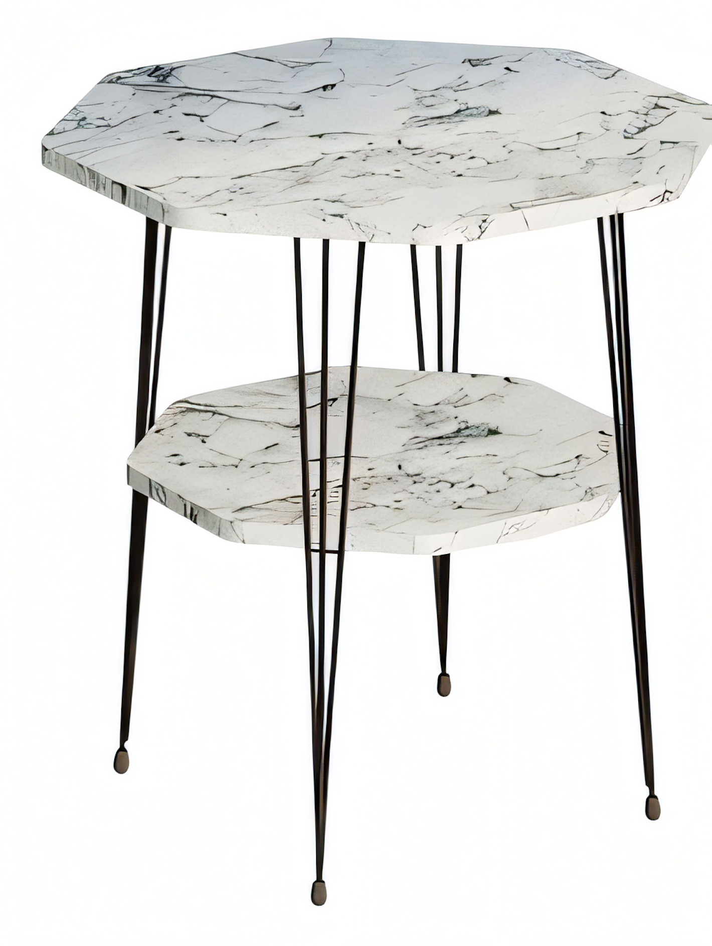 Beistelltisch aus Metall in Weiß modern elegant