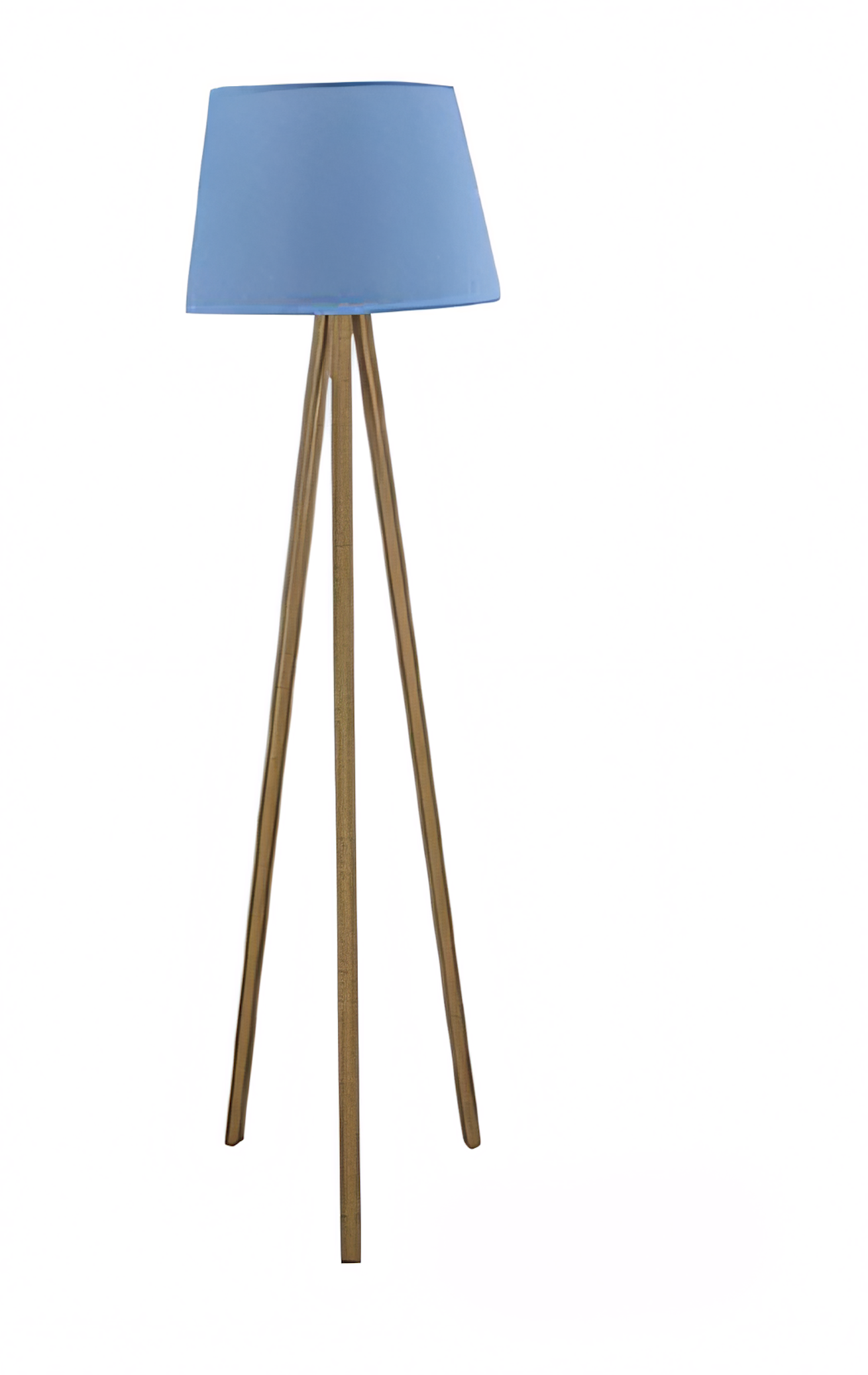 Elegante blaue Holz-Stehlampe im zeitlosen Design