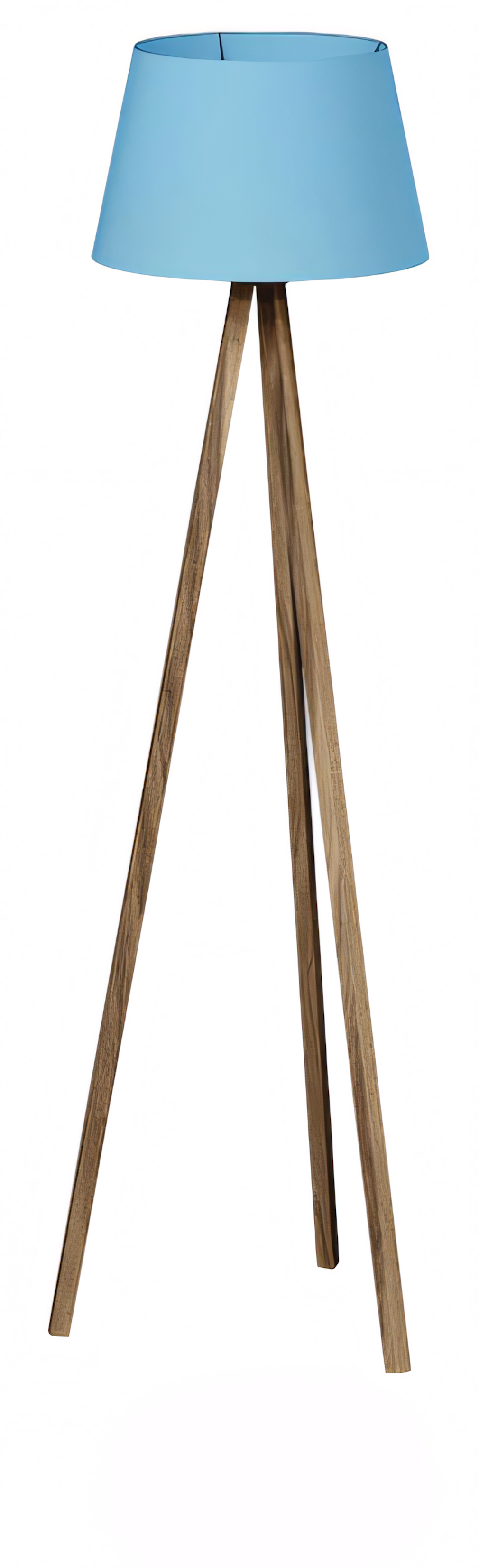 Moderne blaue Holz-Stehlampe mit elegantem Design