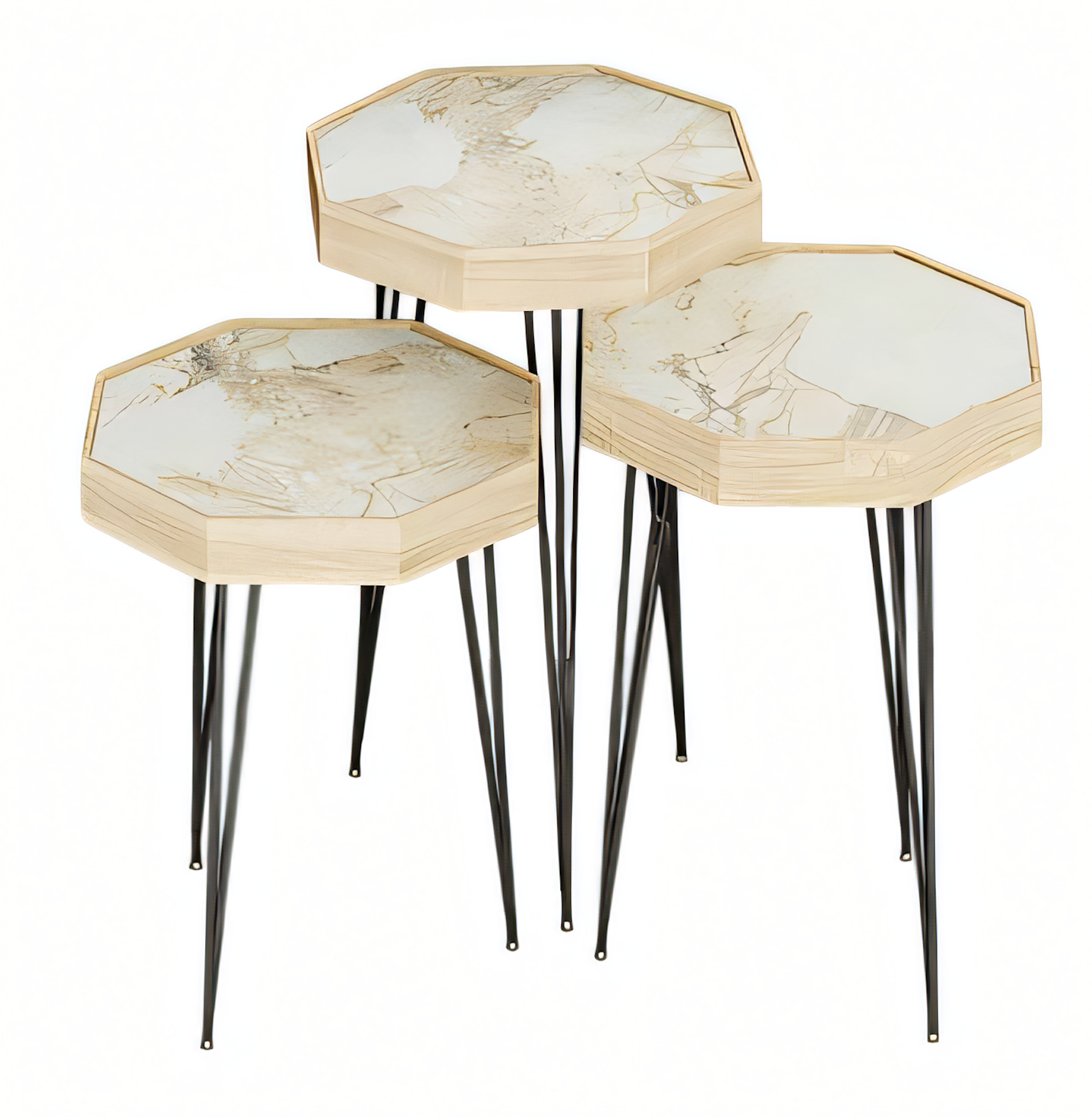 Beistelltisch Holz Beige Elegant Modern