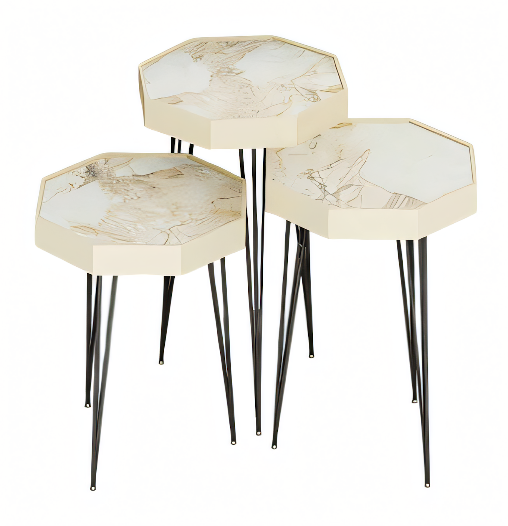 Beistelltisch Holz Beige Elegant Modern