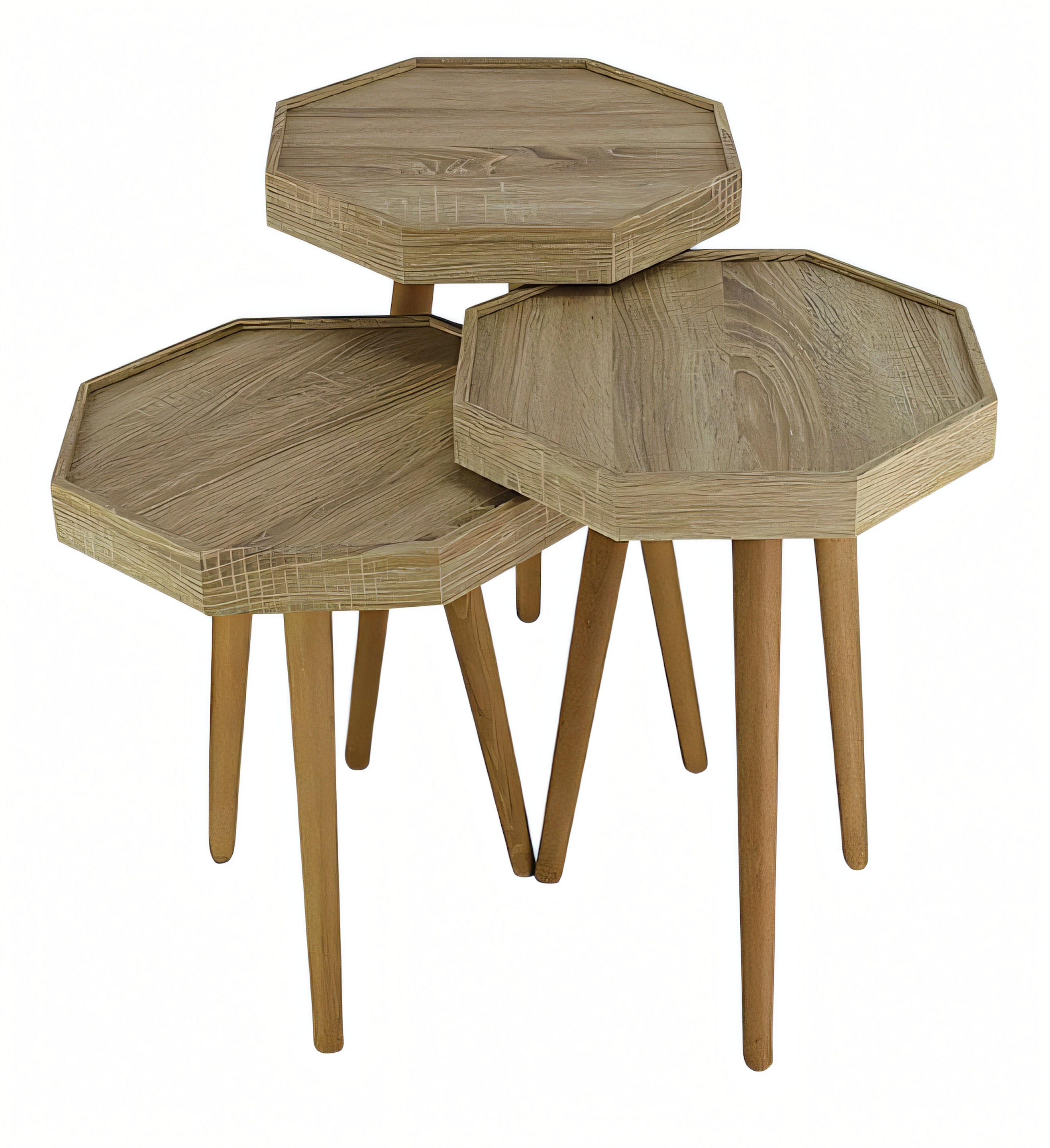 Beistelltisch Holz Beige Modern Elegant