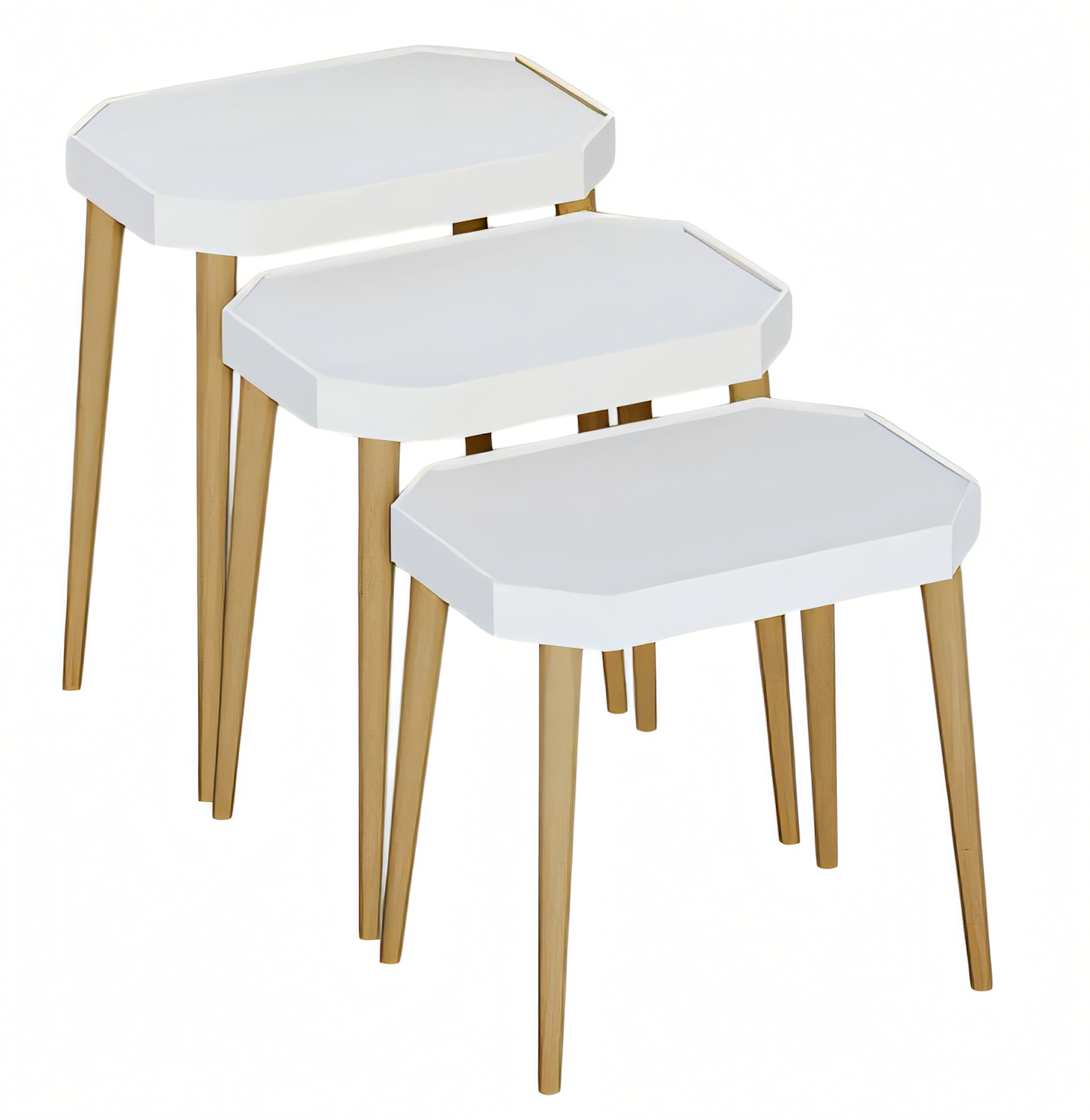 Weiße Holz Beistelltische im modernen Design