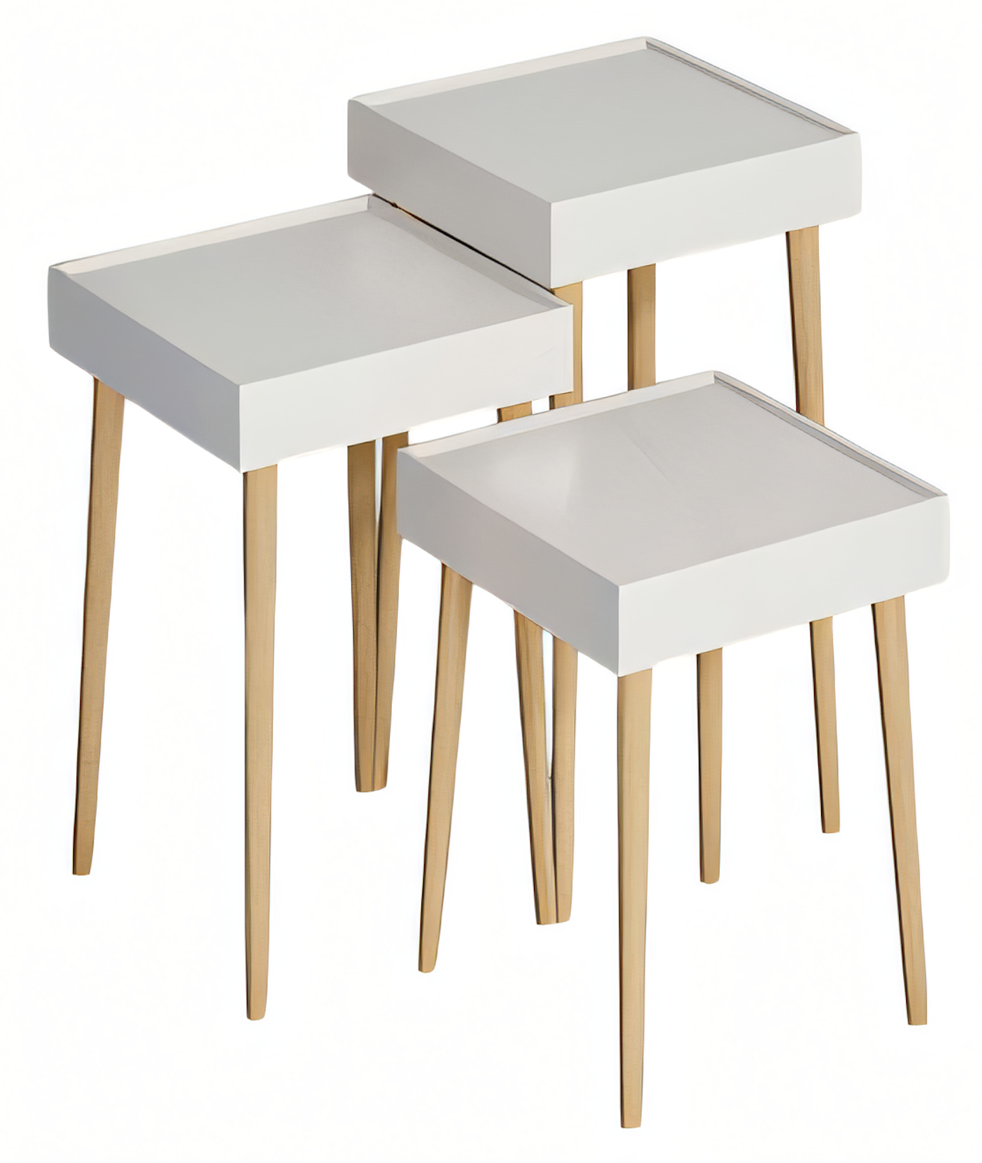 Weiße Holz Beistelltische im modernen Design, vielseitig und elegant