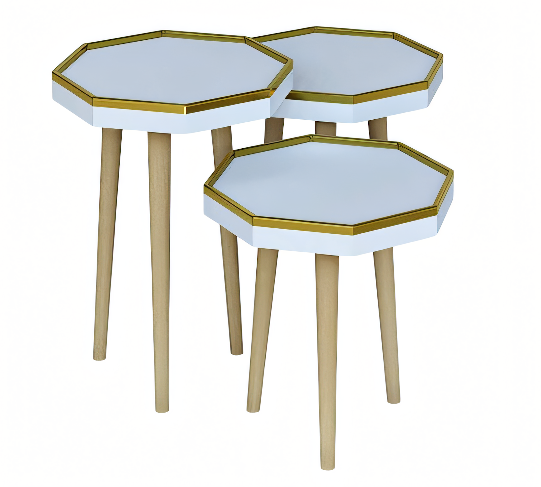 Eleganter weißer Beistelltisch aus Holz für modernes Zuhause