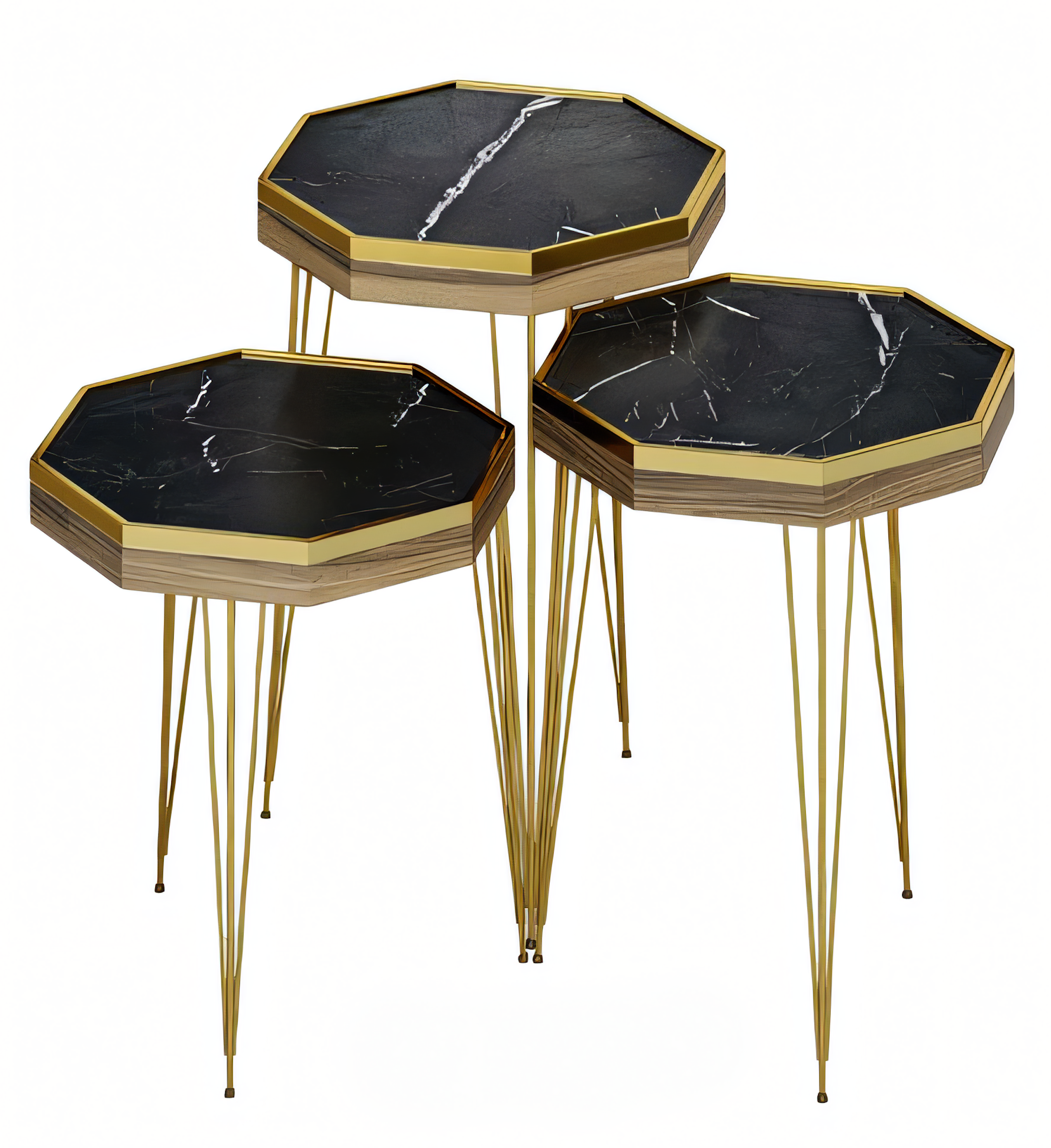 Schwarzer Holz Beistelltisch modern elegant