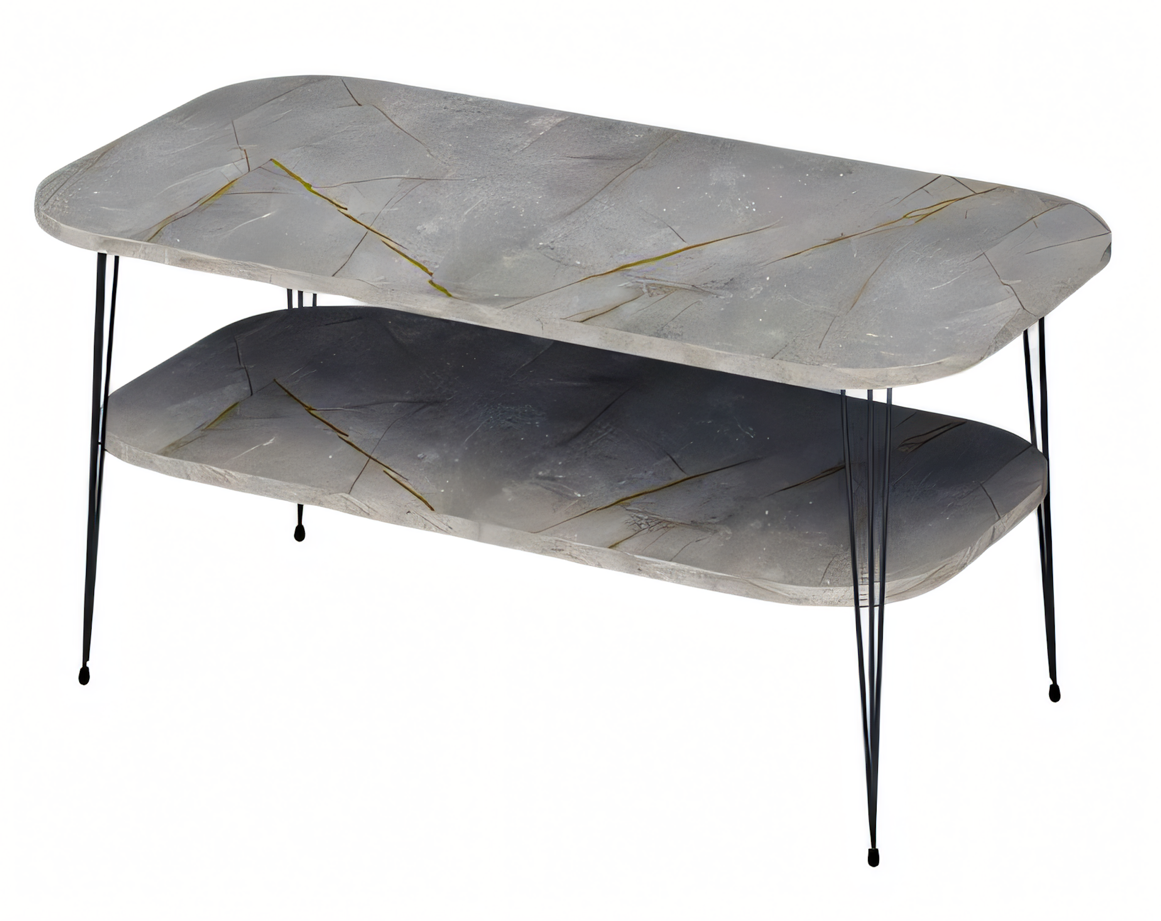 Moderner grauer Couchtisch aus Holz mit stilvollem Design