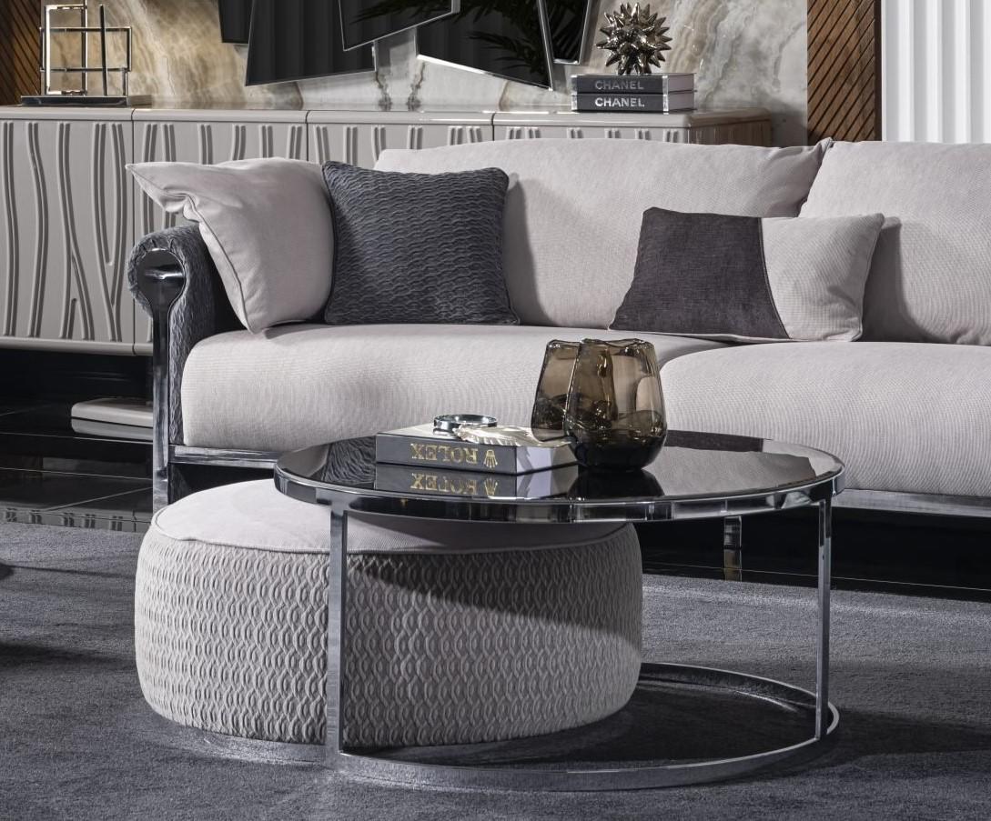 Silberner Metall Couchtisch modern elegant zeitlos
