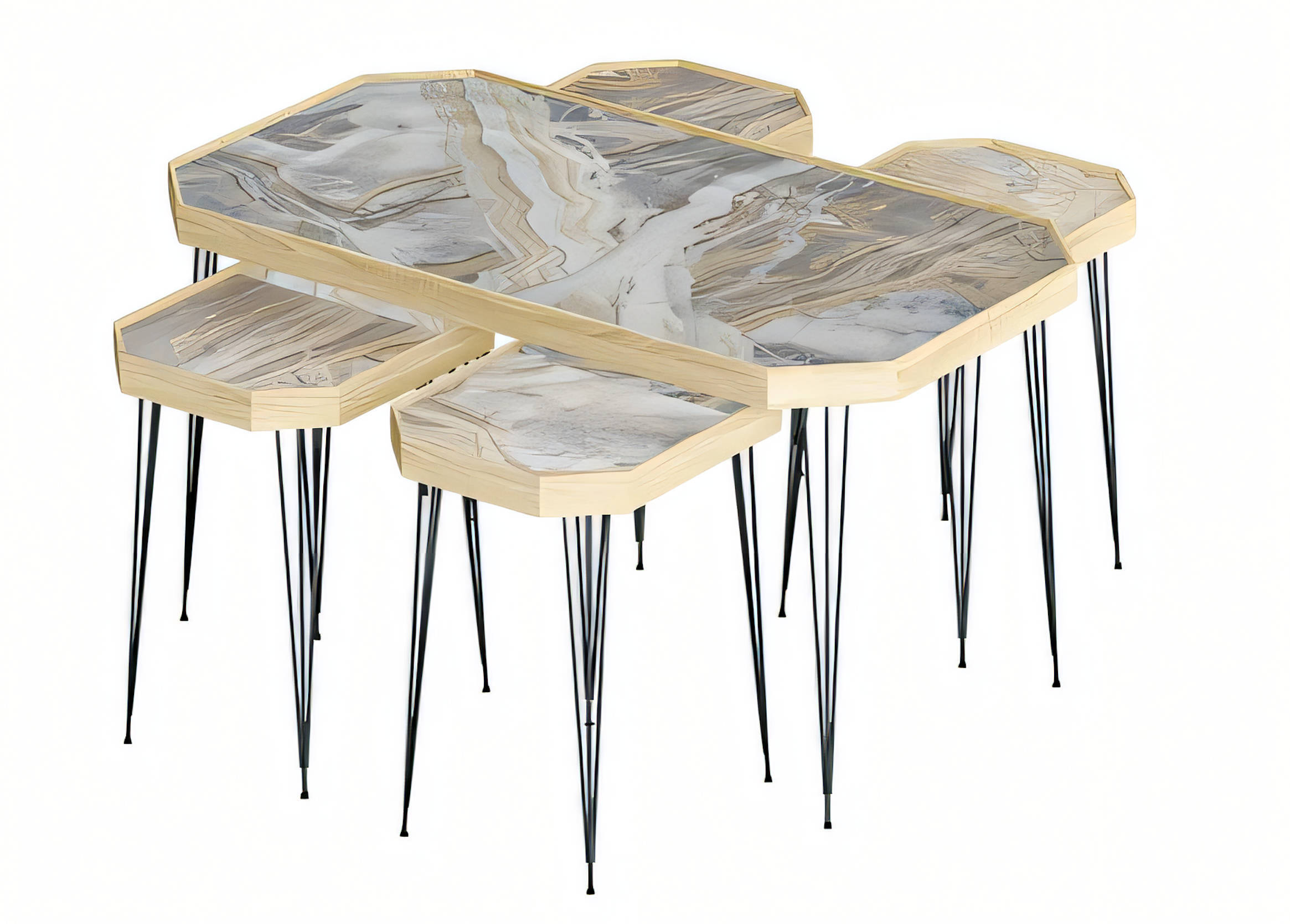 Eleganter Beistelltisch aus Holz in Beige für modernes Wohndesign