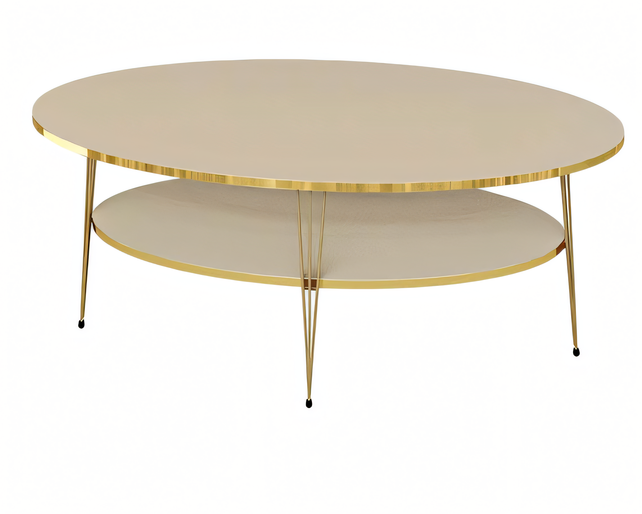 Eleganter Couchtisch aus Holz in Beige im modernen Design