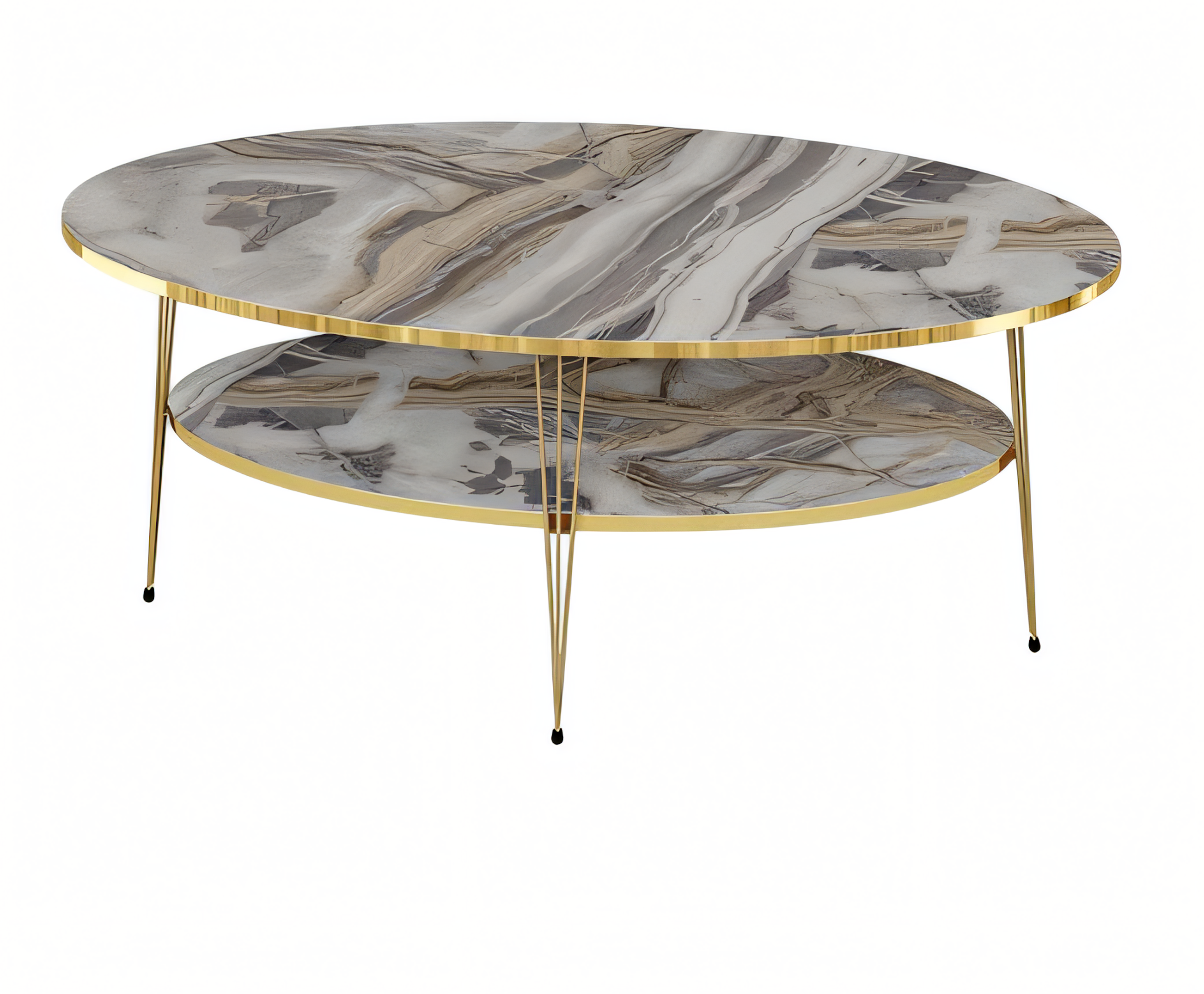 Mehrfarbiger Holz-Couchtisch im modernen Design