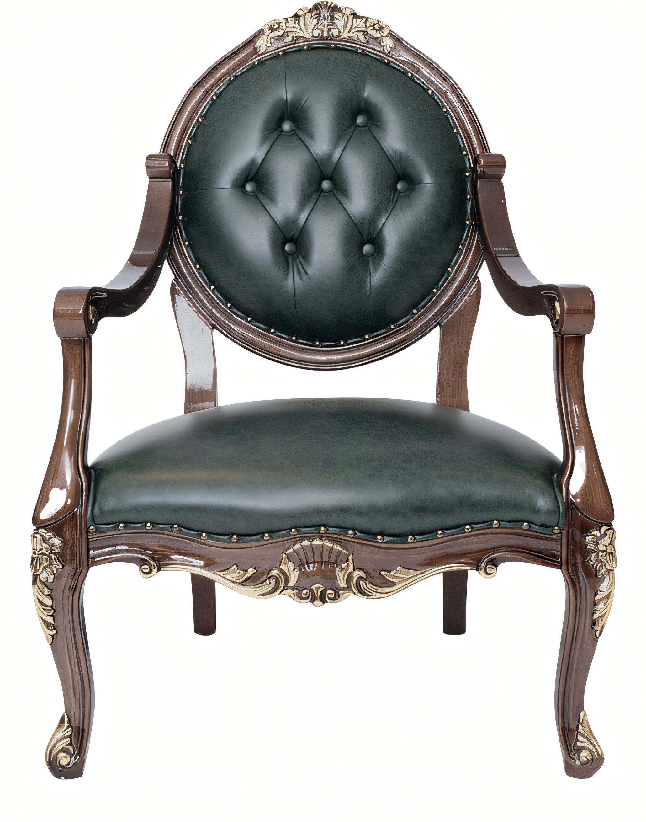 Grüner Leder-Sessel modern und elegant