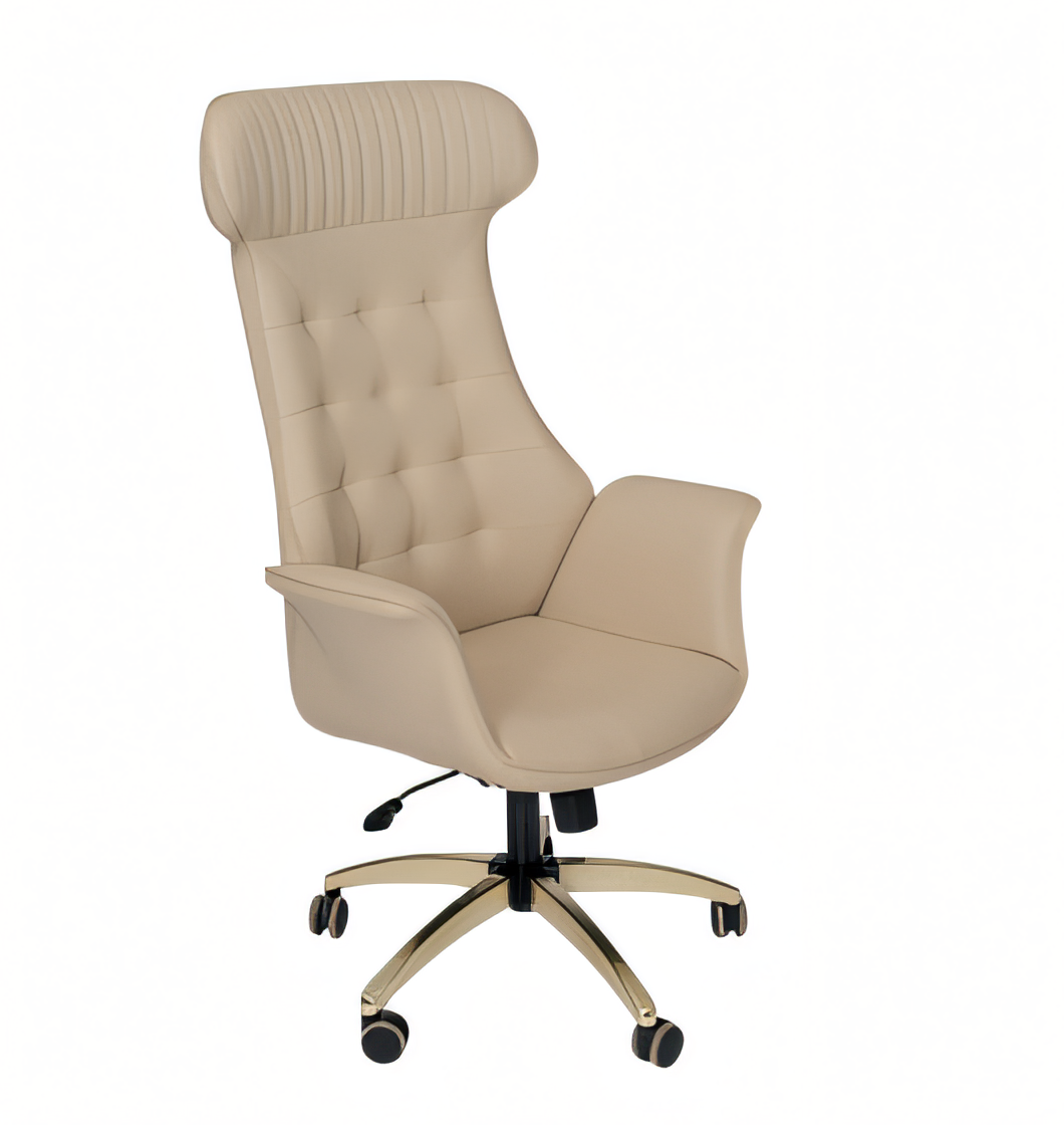 Beiger Holz Bürostuhl im eleganten Design