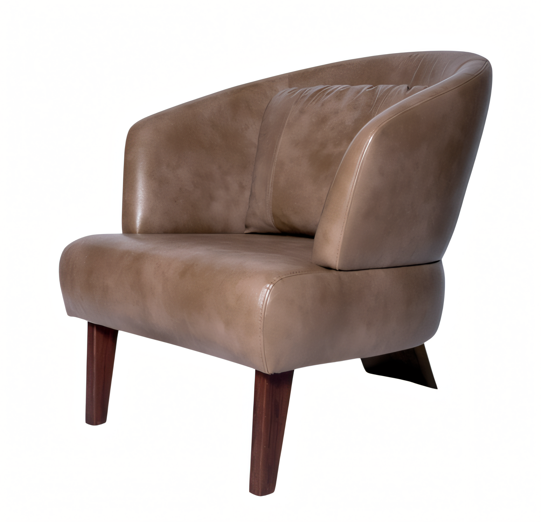 Moderne braune Kunstleder-Sessel im eleganten Design, 2er Set