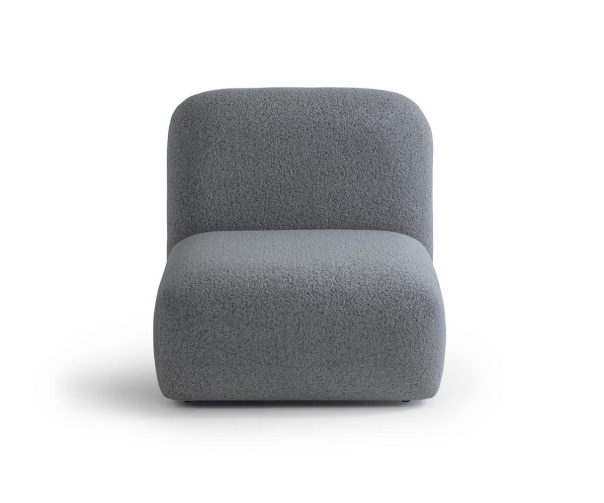 Moderner grauer Sessel aus Textil mit Holzrahmen