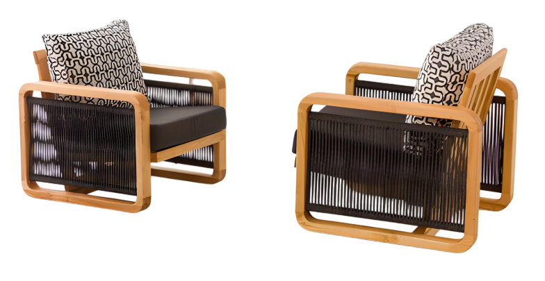 Elegante schwarze Stoffsessel im modernen Design, langlebig