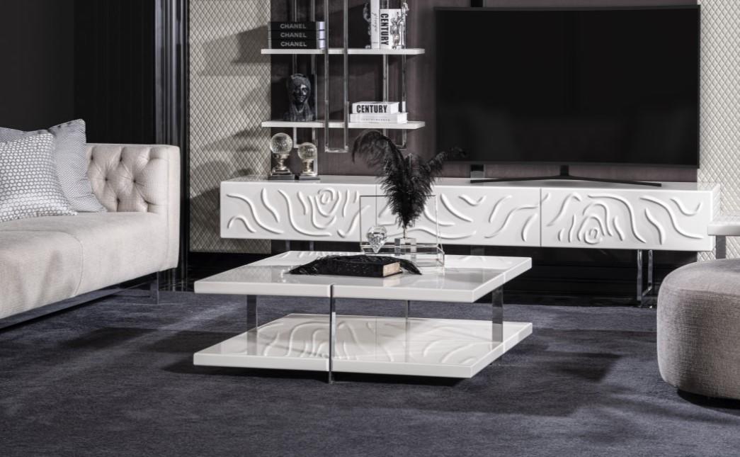 Wohnzimmertisch Couchtisch Beistelltisch Konsolen Weiß Holz Hochwertig Tisch