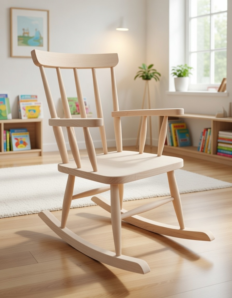 Kinderstuhl mit Schaukel Funktion aus Holz stabil und bequem
