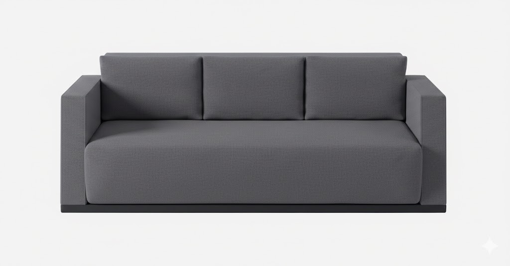 Moderner 3-Sitzer-Sofa Minimalistischer Stil Graue Farbe Wasserdicht
