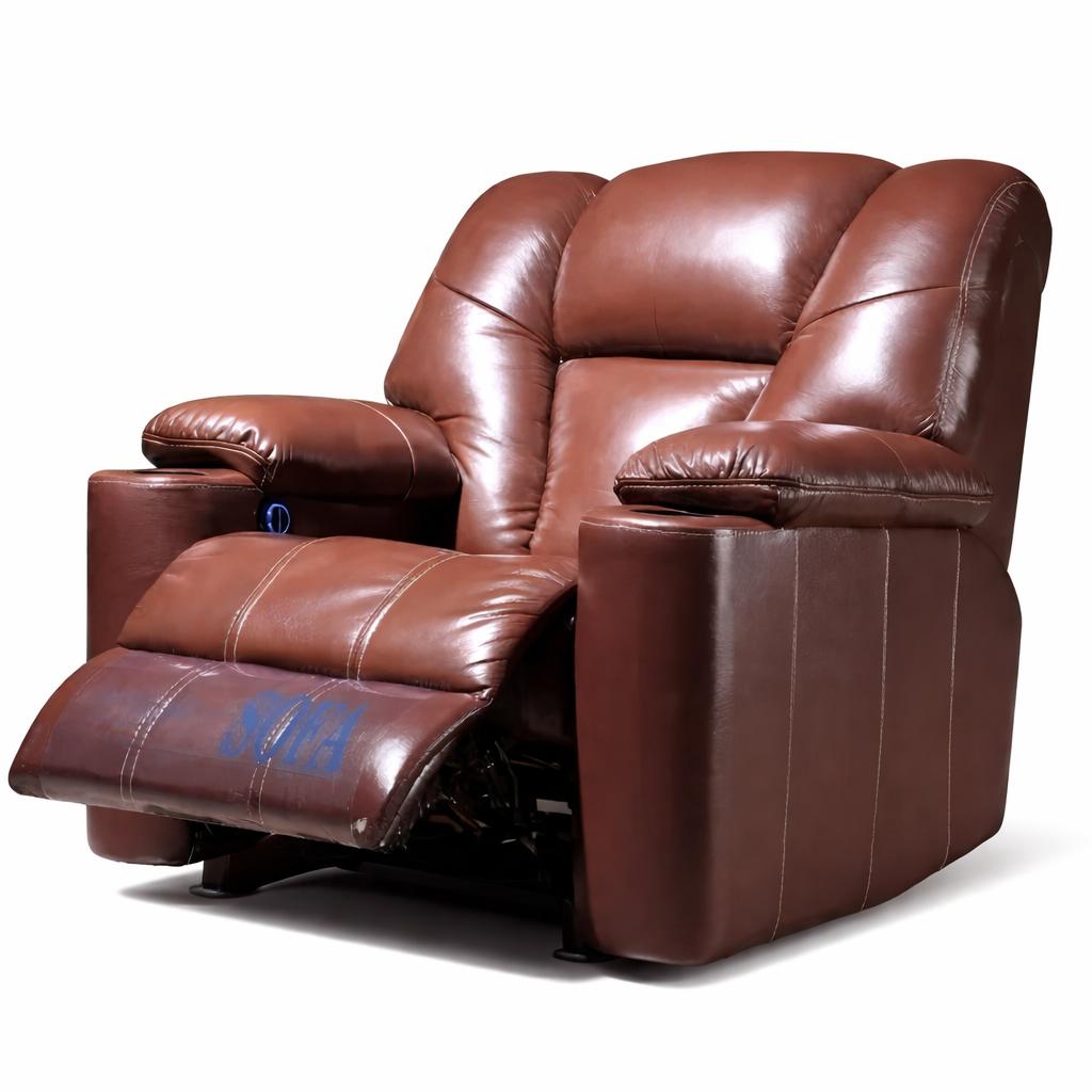 Relaxsessel Ledermaterial Moderner Stil Braune Farbe Weicher Sessel