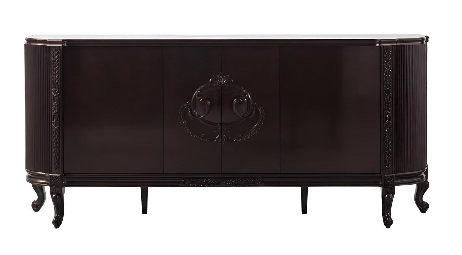 Sideboard Braun Farbe Klassischer Stil Holz-Sideboard Holzbeine Neu