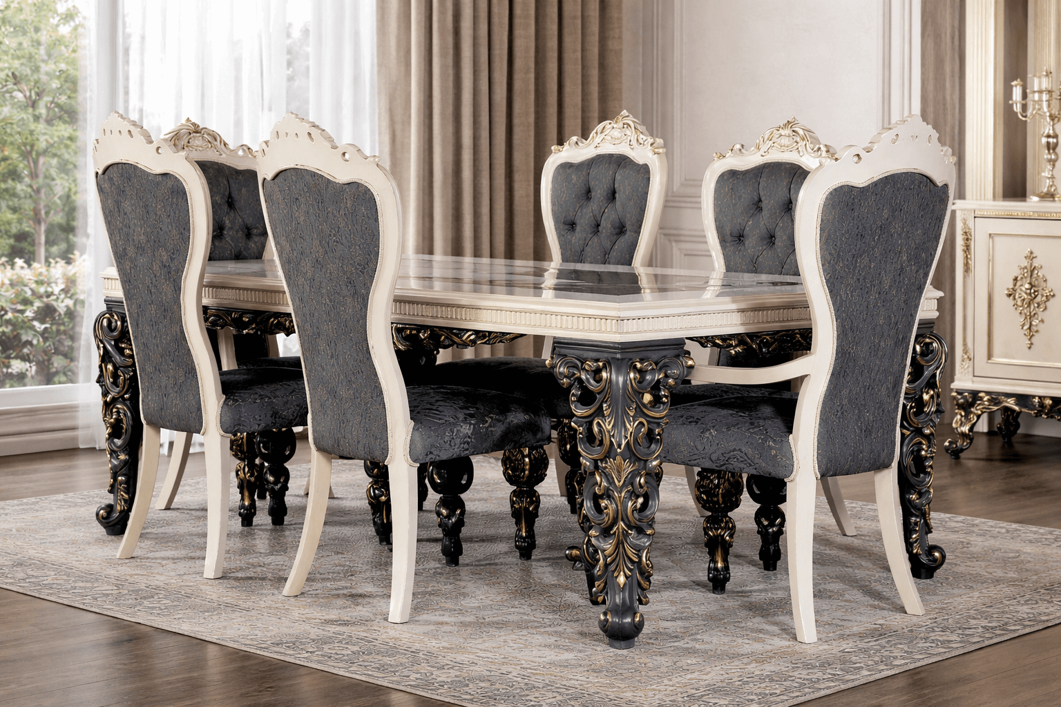 Esszimmer Set Esstisch mit 6 Stühlen für stilvolle Räume