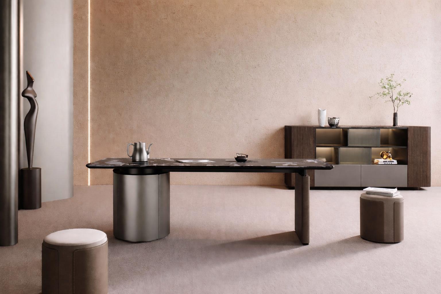 Moderner Schreibtisch und Sideboard Hochwertige  aus Holz mit Eleganten Details