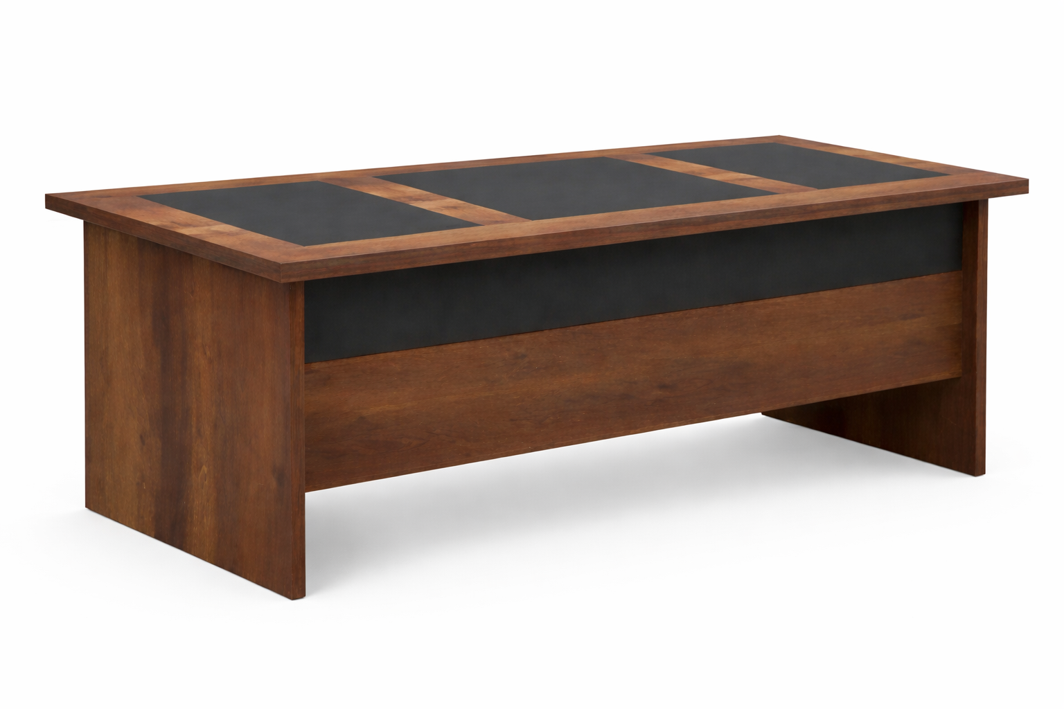 Elegant Chefschreibtisch Modernes Design Braun, Schwarz Holzrahmen