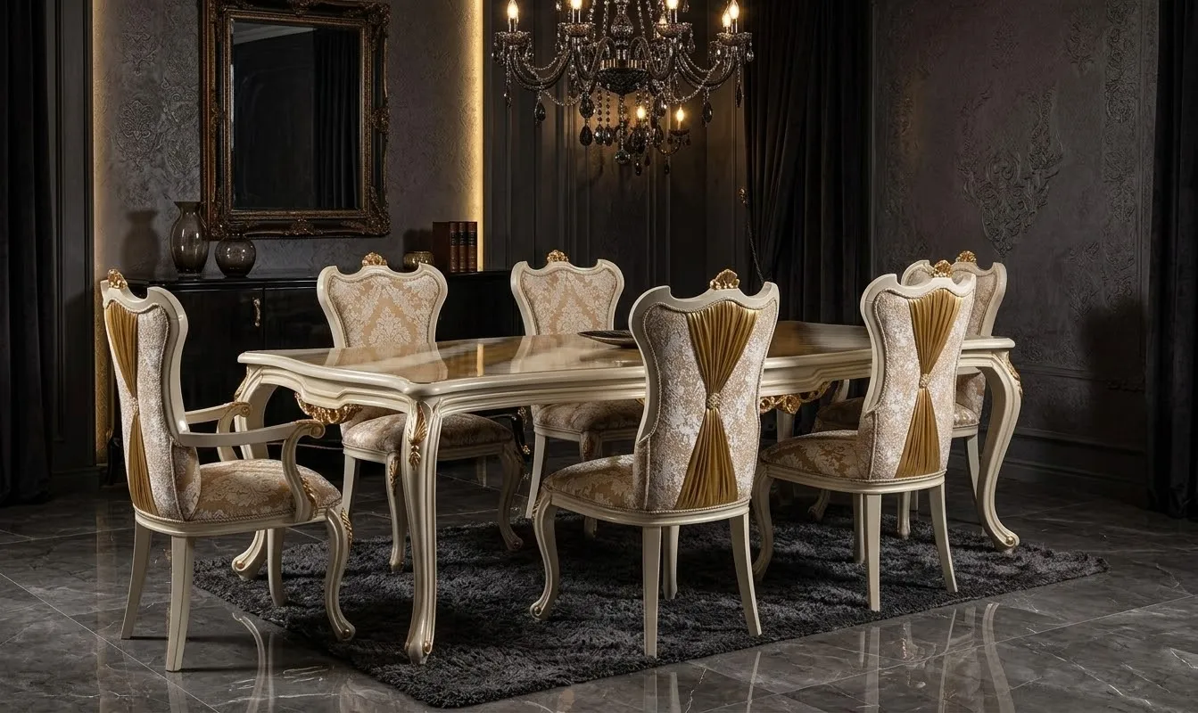 Stilvoller Esstisch im klassischen Design für zeitloses Ambiente