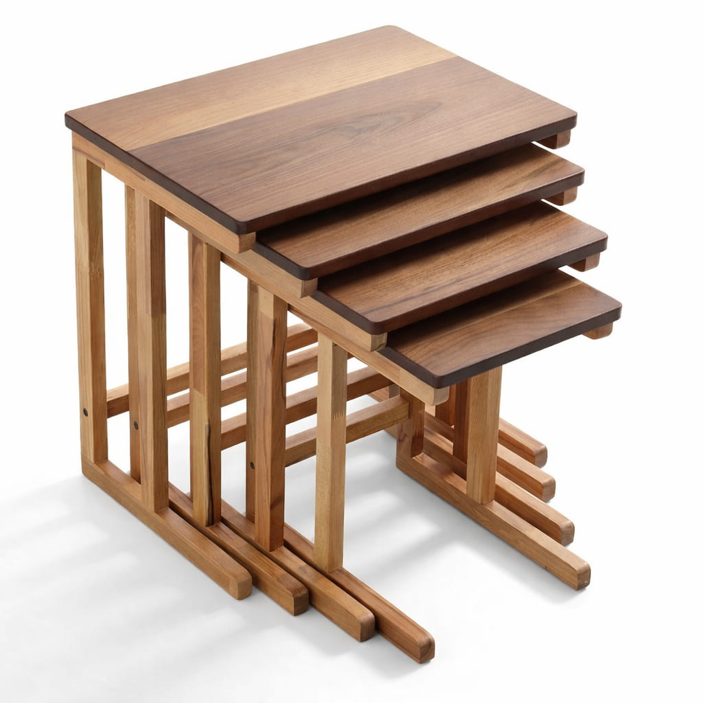 Designer Tisch-Set Exklusive Braune 3x Wohnzimmer Beistelltische