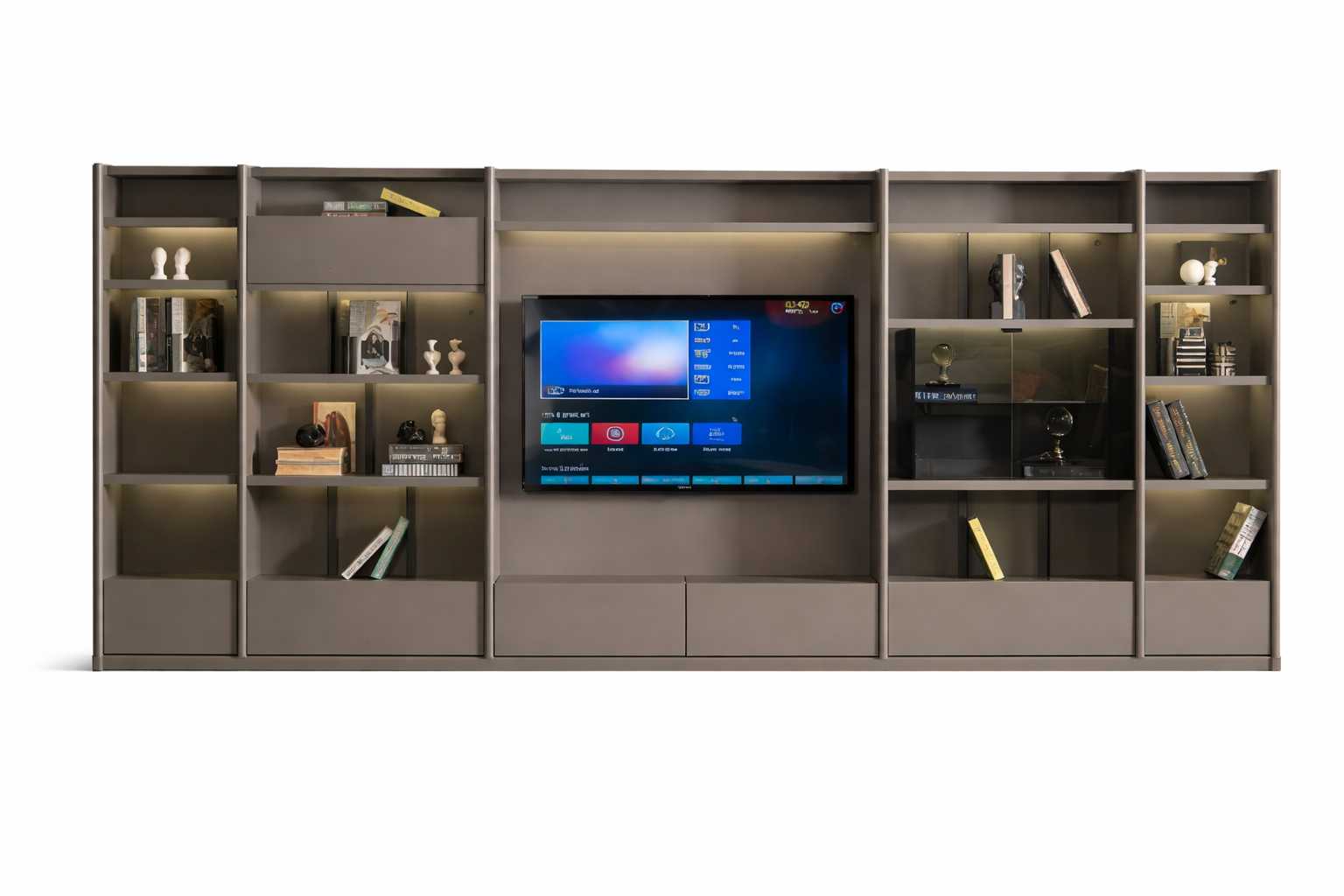 Wohnzimmer Wohnwand Moderner Grau TV Möbel Designer Komplettes Regale