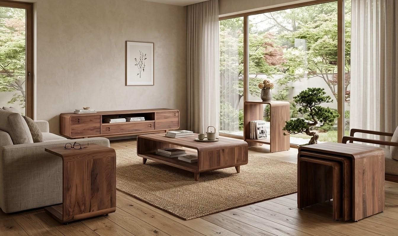 TV Board 3x Couchtisch Coffetisch Wohnzimmer Stil modern Farbe braun neu