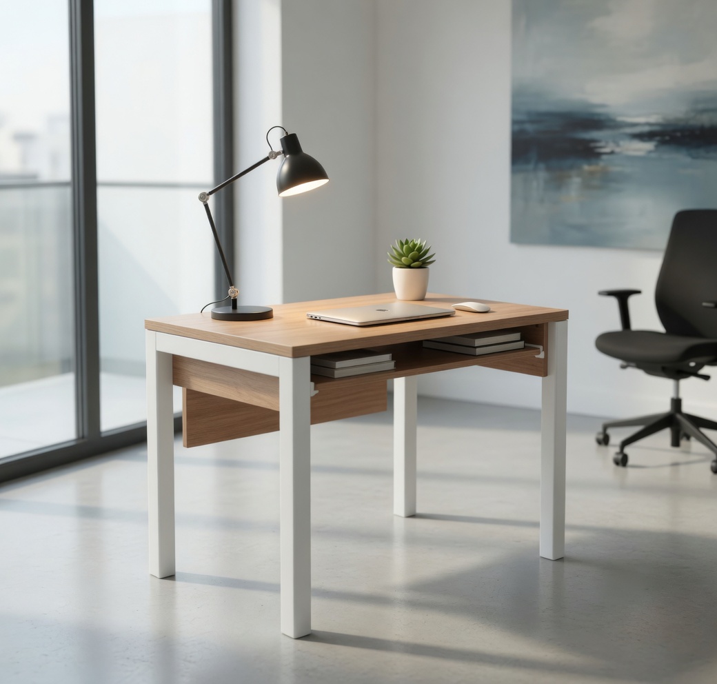 Kompakter Computertisch Schreibtisch Büro Modern Holzoptik