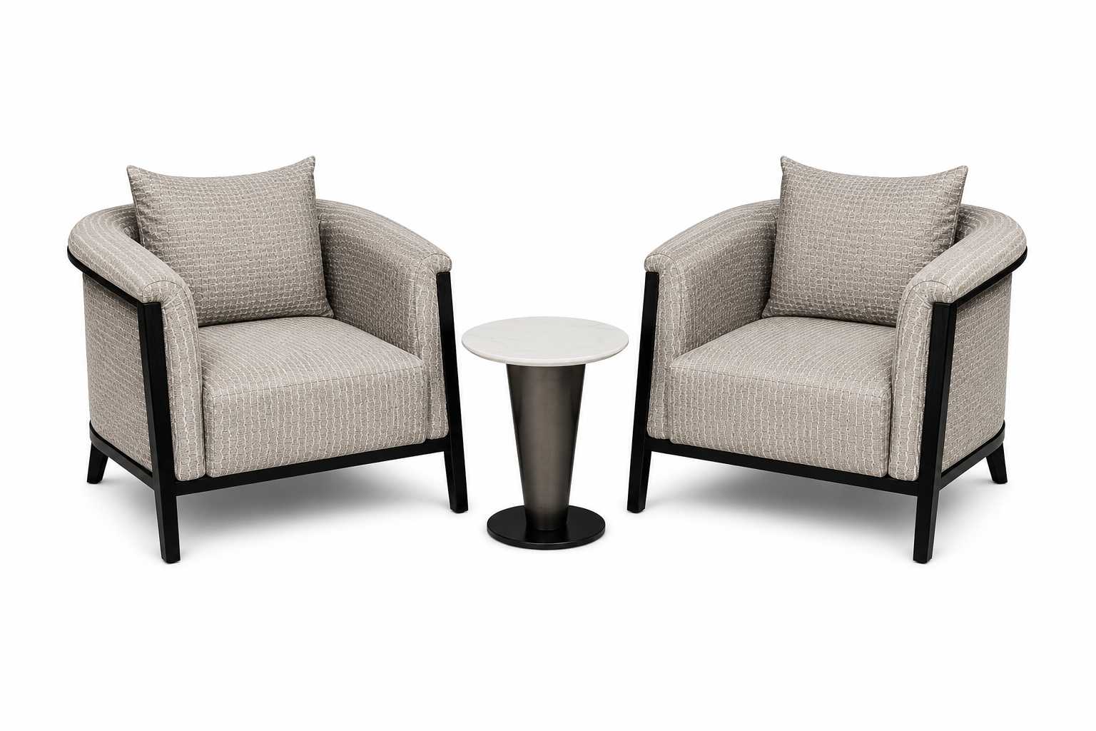 Wohnzimmer Set 2x Sessel Luxusmöbel Design Beistelltisch Komplettes