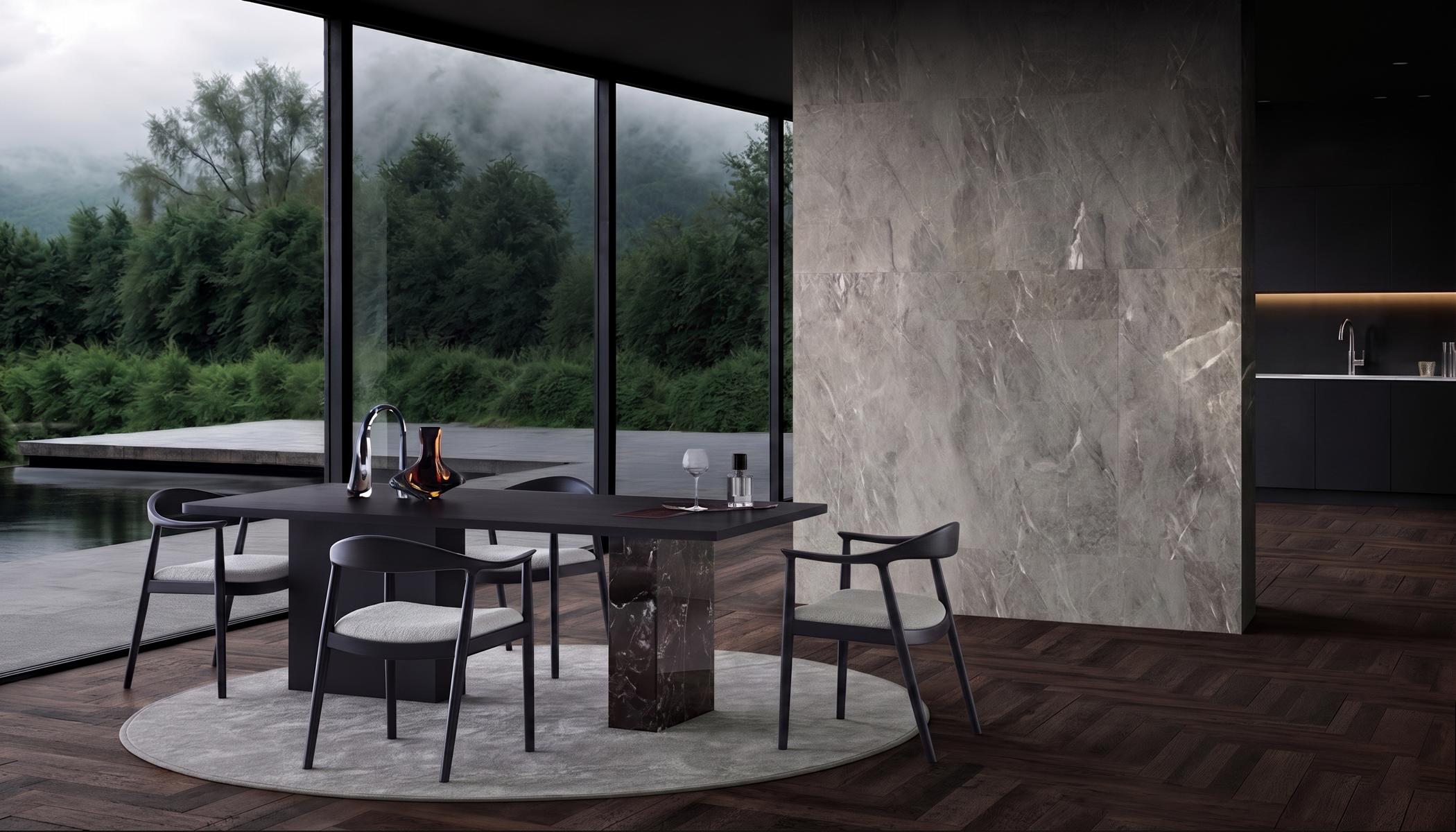 Design Esstisch Set Stühle Modern Schwarz Exklusiv Esszimme