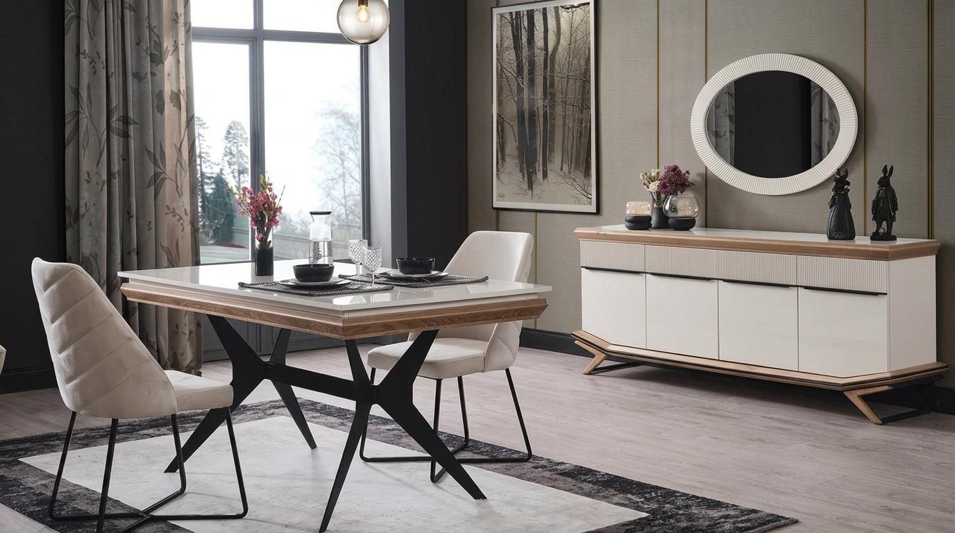 Tisch Konsole Spiegel Wohnzimmer Stil modern Farbe weiß neu rechteckig