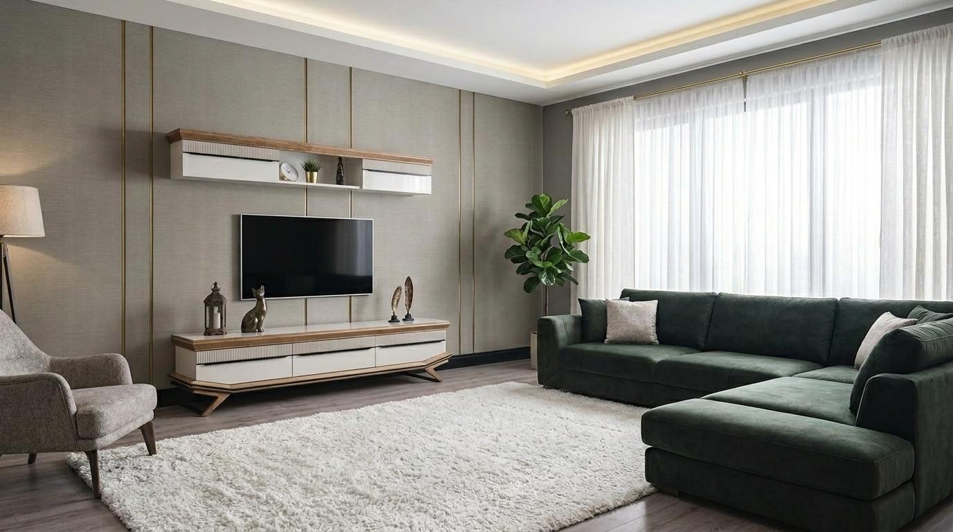 Unterblock Oberer Block Wohnzimmer Stil modern Farbe weiß bequem neu