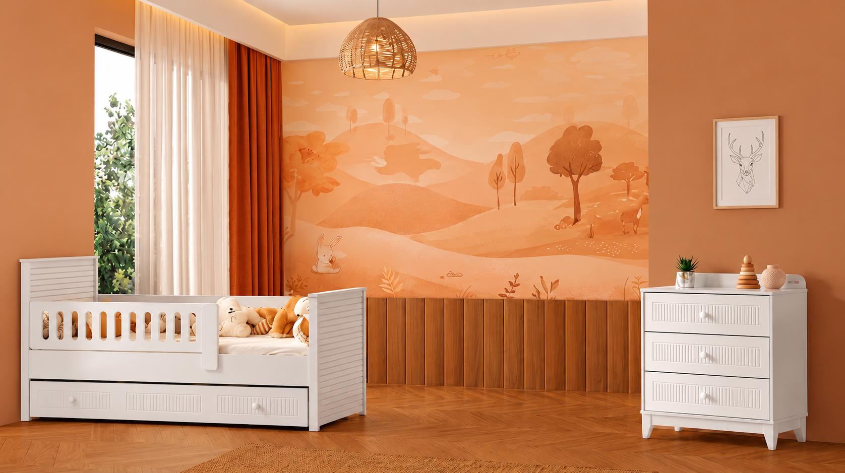 Modernes Kinderzimmer Set mit Kinderbett und passender Kommode