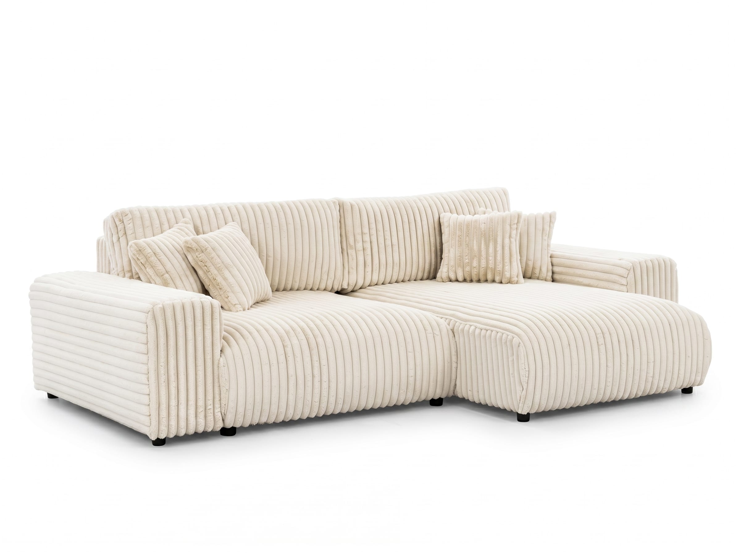 Beiges L-förmiges Ecksofa Schlafsofa Polstersofa Wohnzimmermöbel