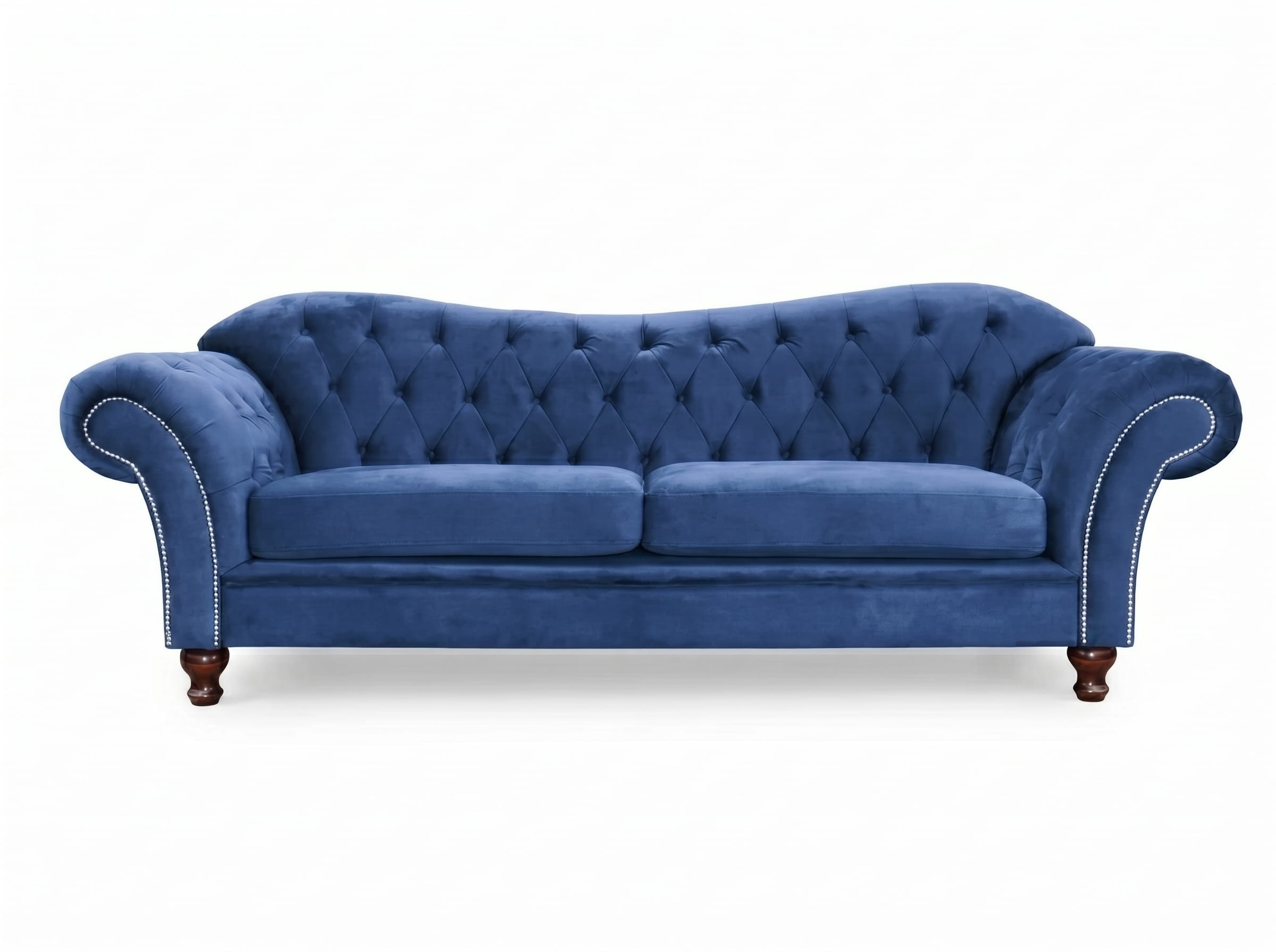 Klassisches blaues 2-Sitzer-Sofa gestepptes Sofa Wohnzimmersofas  Chesterfield