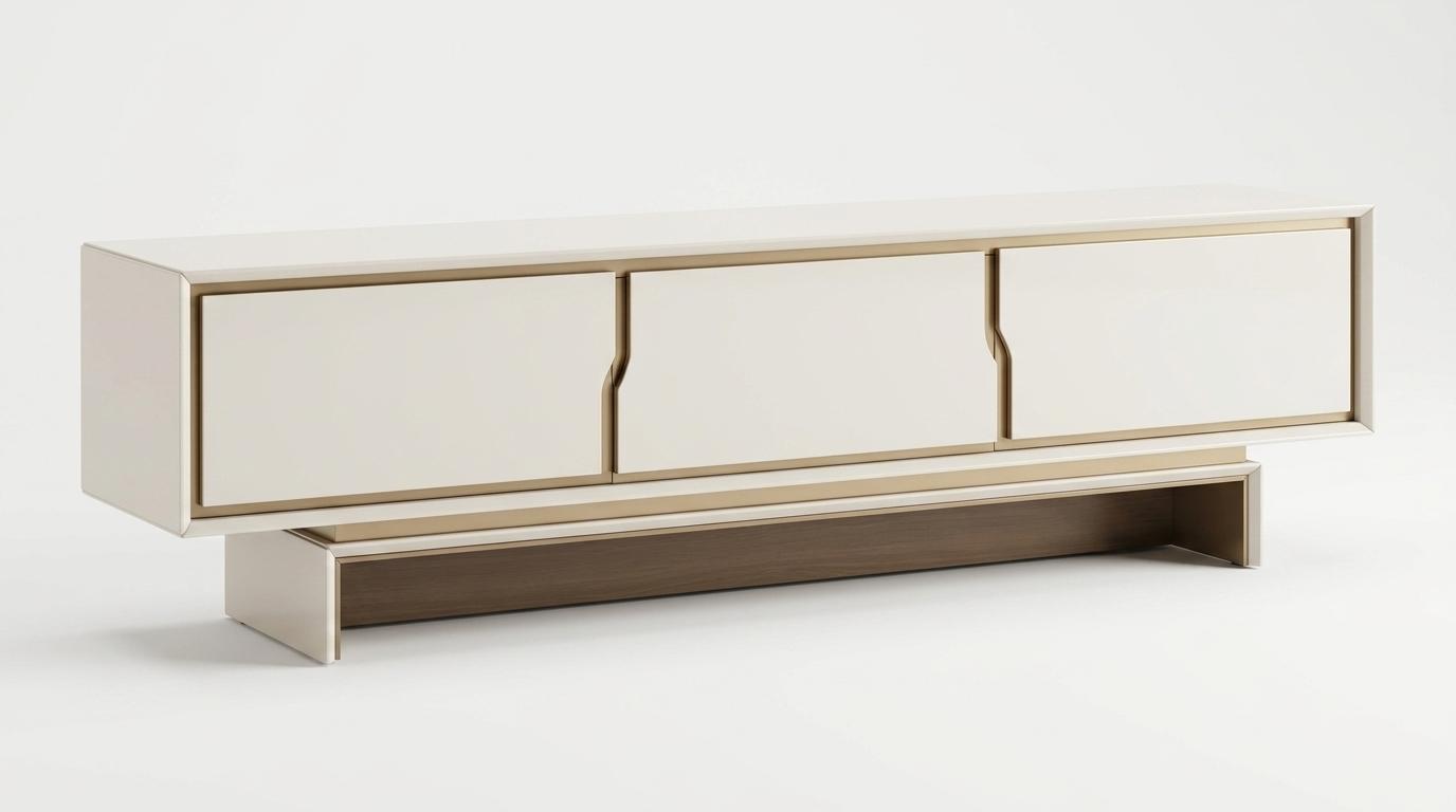 Wohnwand Schrank Sideboard modern Farbe beige neu Wohnzimmer praktisch
