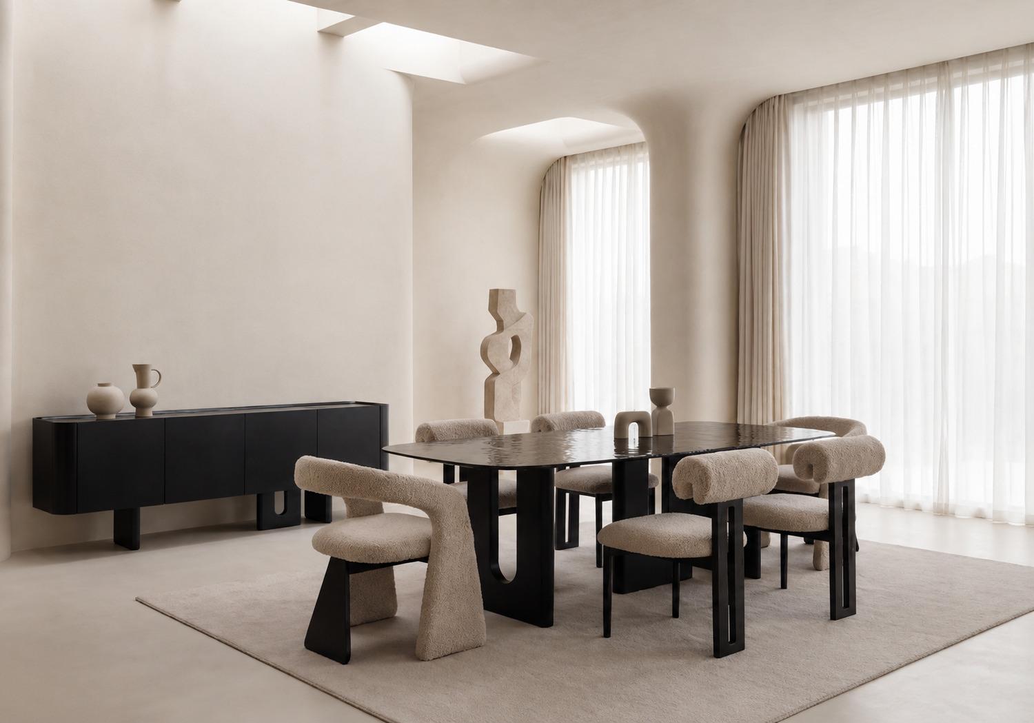 Braun-beiges Esszimmer set Esstisch Stühle Sideboard Modern Premium-Möbel