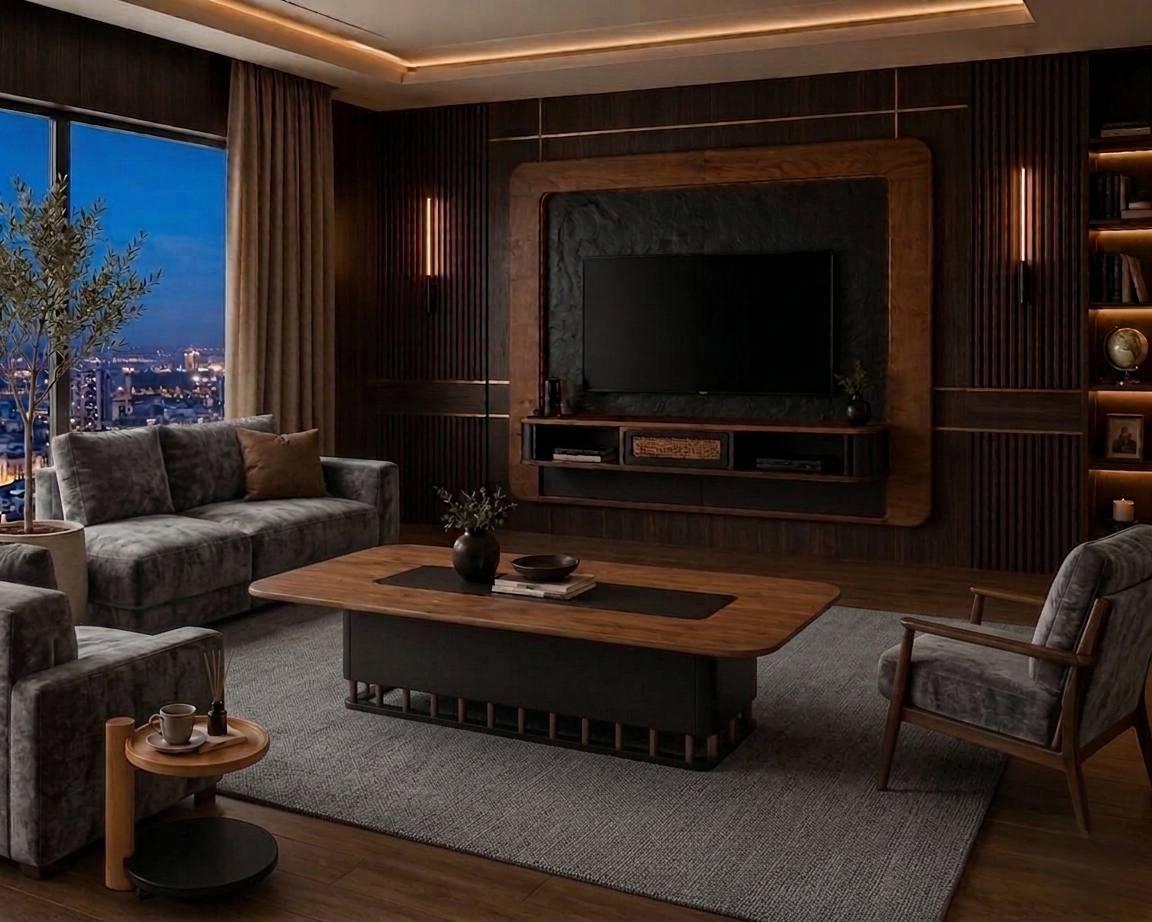 Modernes Wohnzimmer Set Designer TV-Board Luxuriöser Couchtisch
