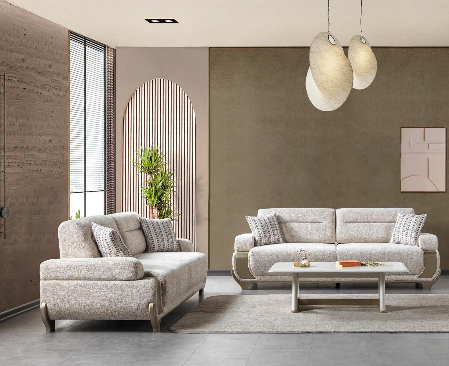 Sofa Couchtisch weiß modern neu rechteckig weich Stoff Wohnzimmer