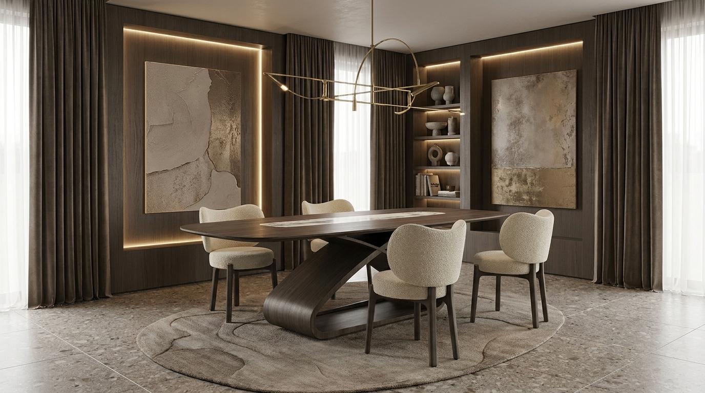 Esstisch 4x Stühle Esszimmer Stil modern schwarz weich bequem