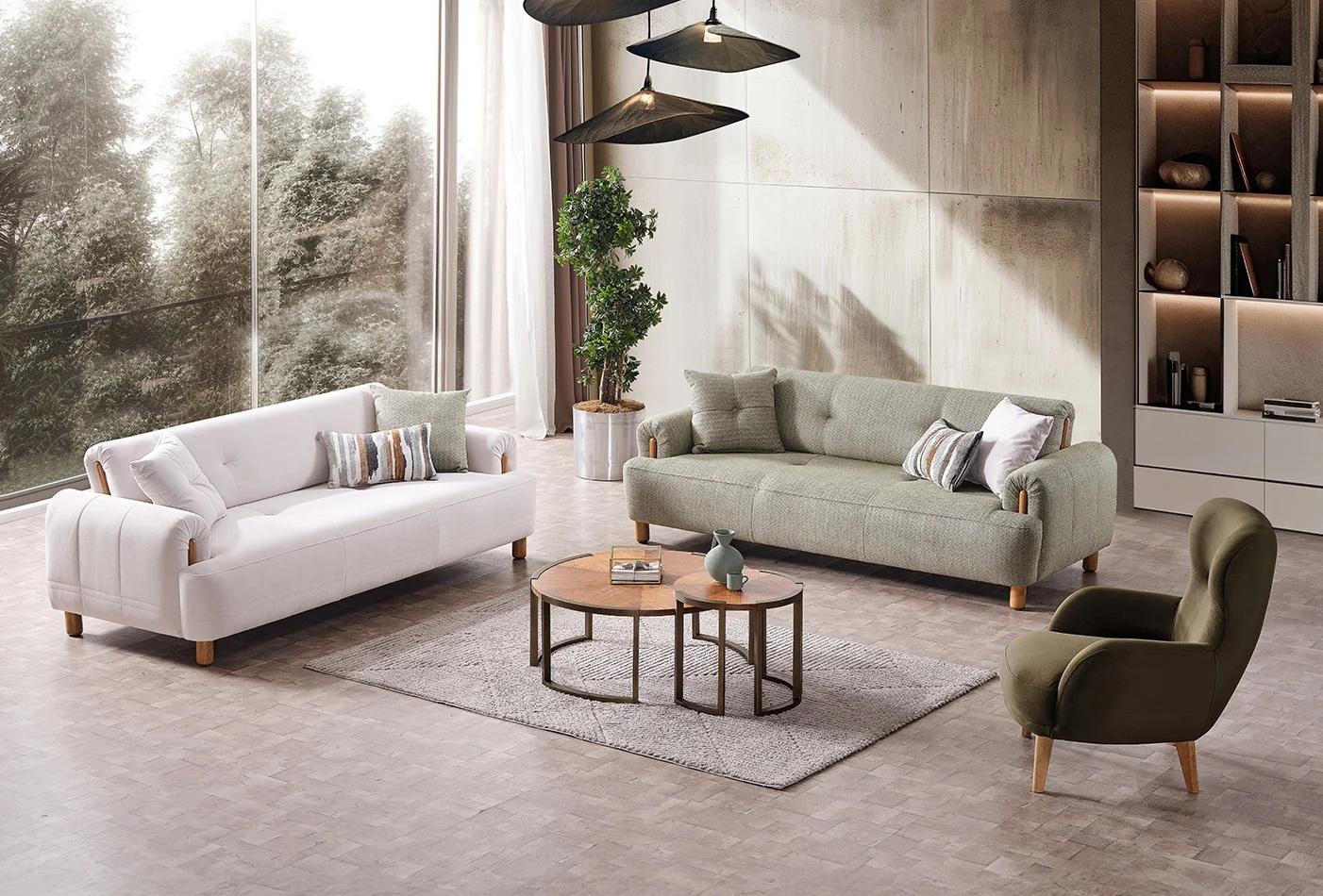Wohnzimmer set Schlafsofa 3-Sitzer Schlafsofa 2-Sitzer Sessel modern