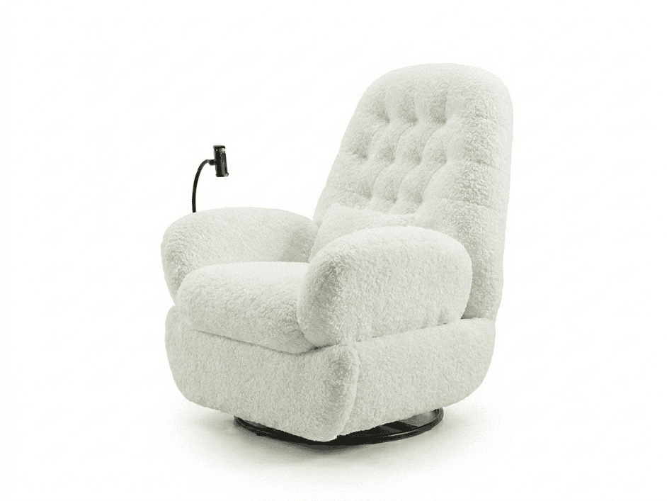 Eleganter Weißer Relaxsessel Ergonomischer Stoffsessel Möbel